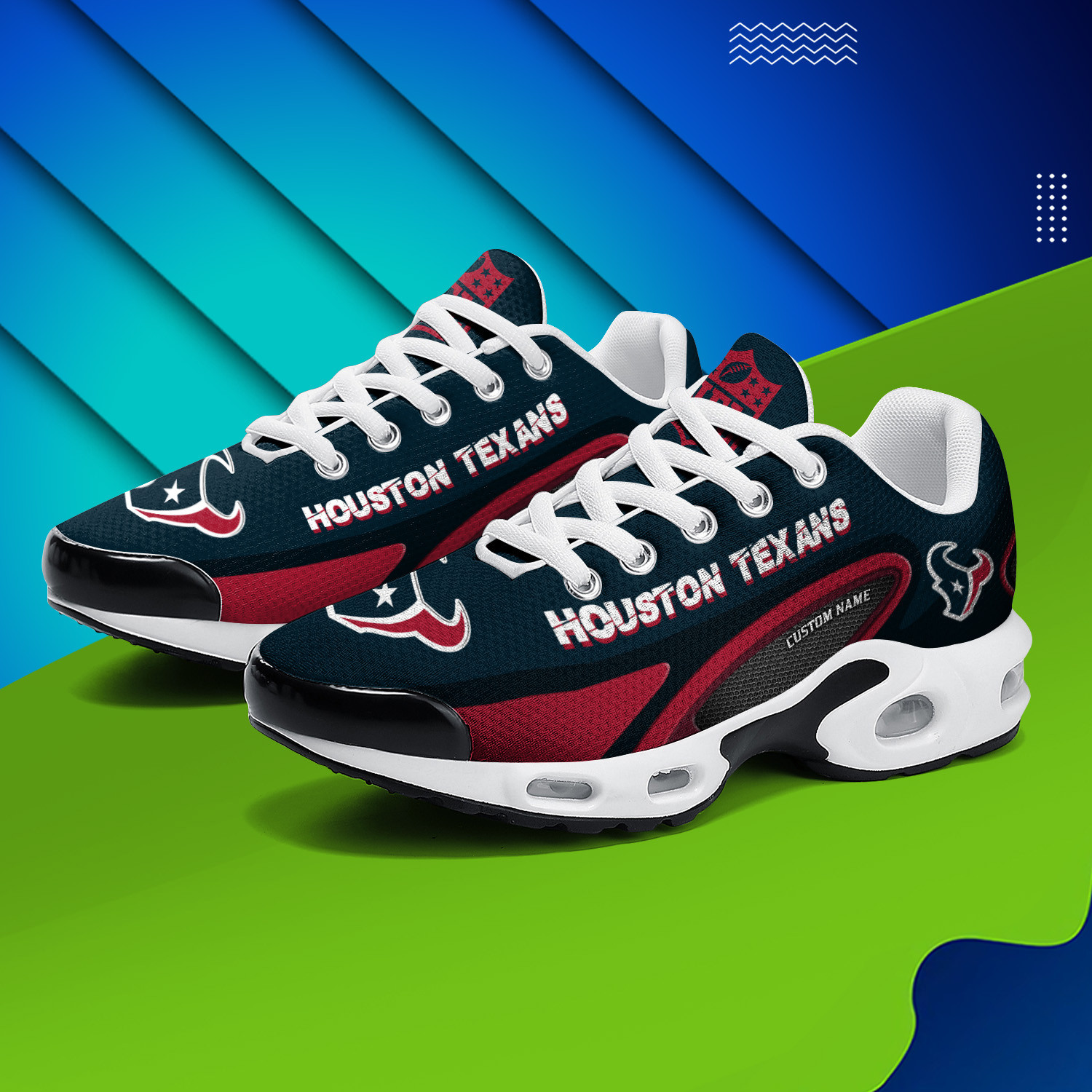 houston texans personalized name team logo mix colors oval line tn air max shoes air cushion sneakers 5751 rpawz
