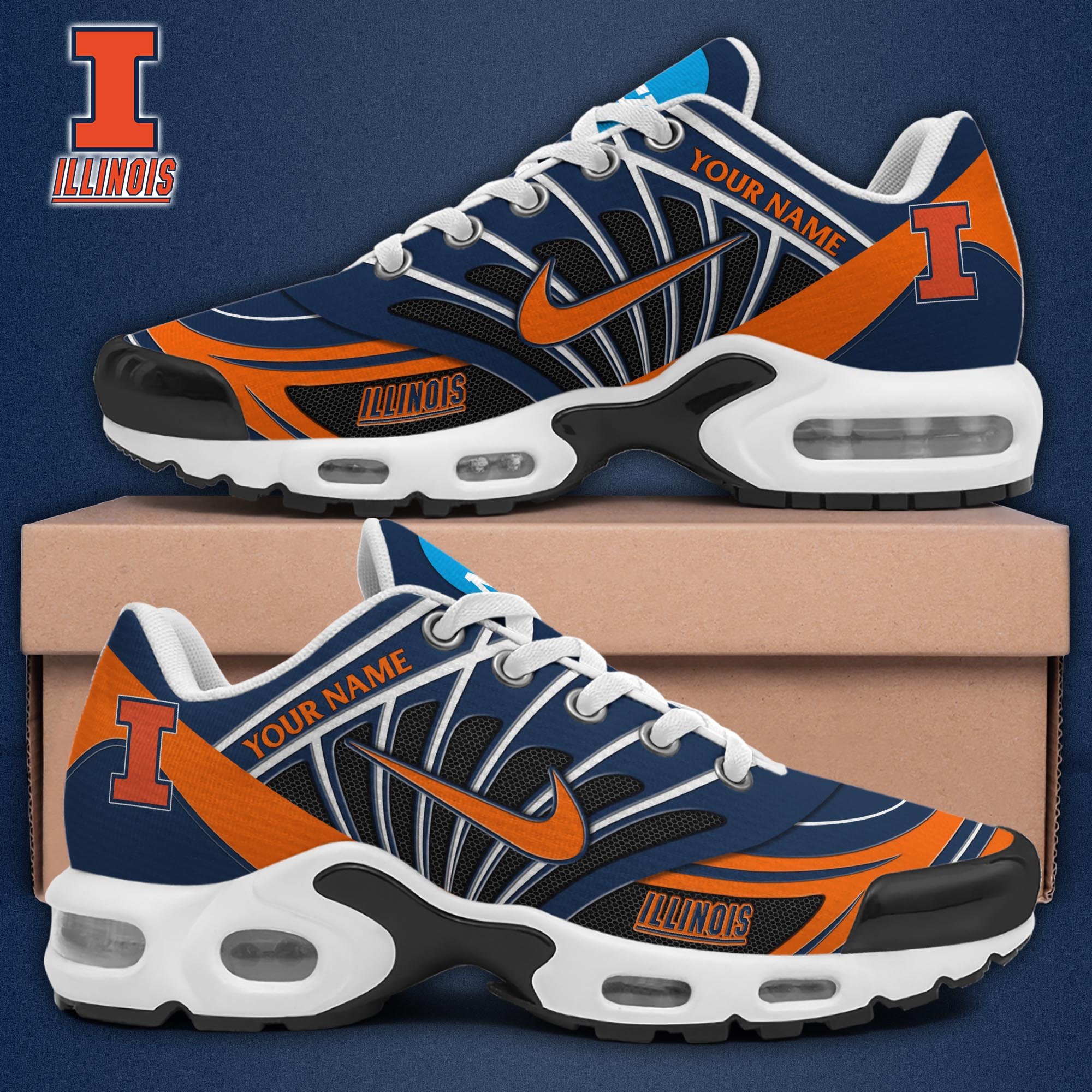 Illinois Fighting Illini TN Shoes 2026 Version Custom Name 
