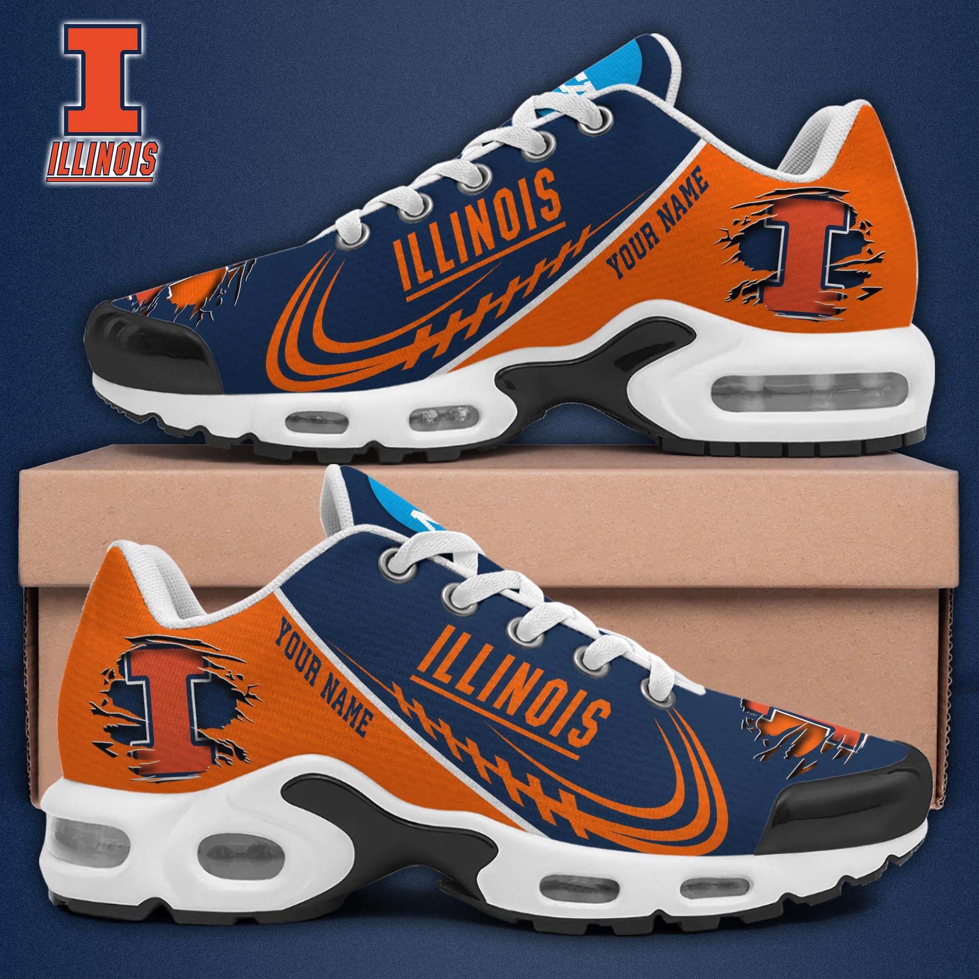 Illinois Fighting Illini TN Shoes 2026 Version Custom Name 