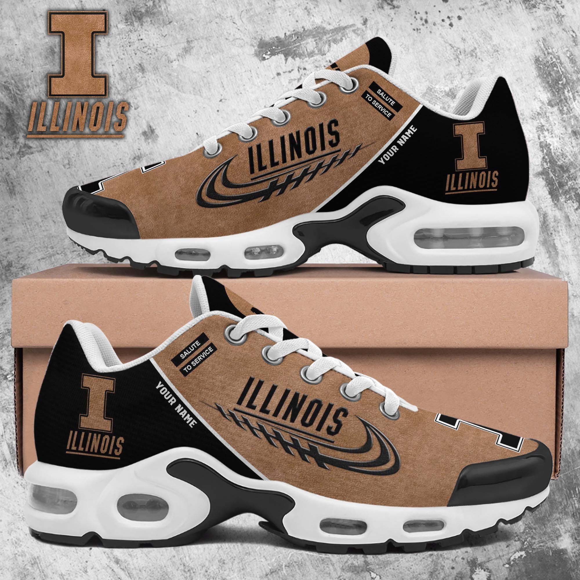 illinois fighting illini tn shoes 2026 version custom name shoes for football fans fan gifts ph637 8919 9r2k2
