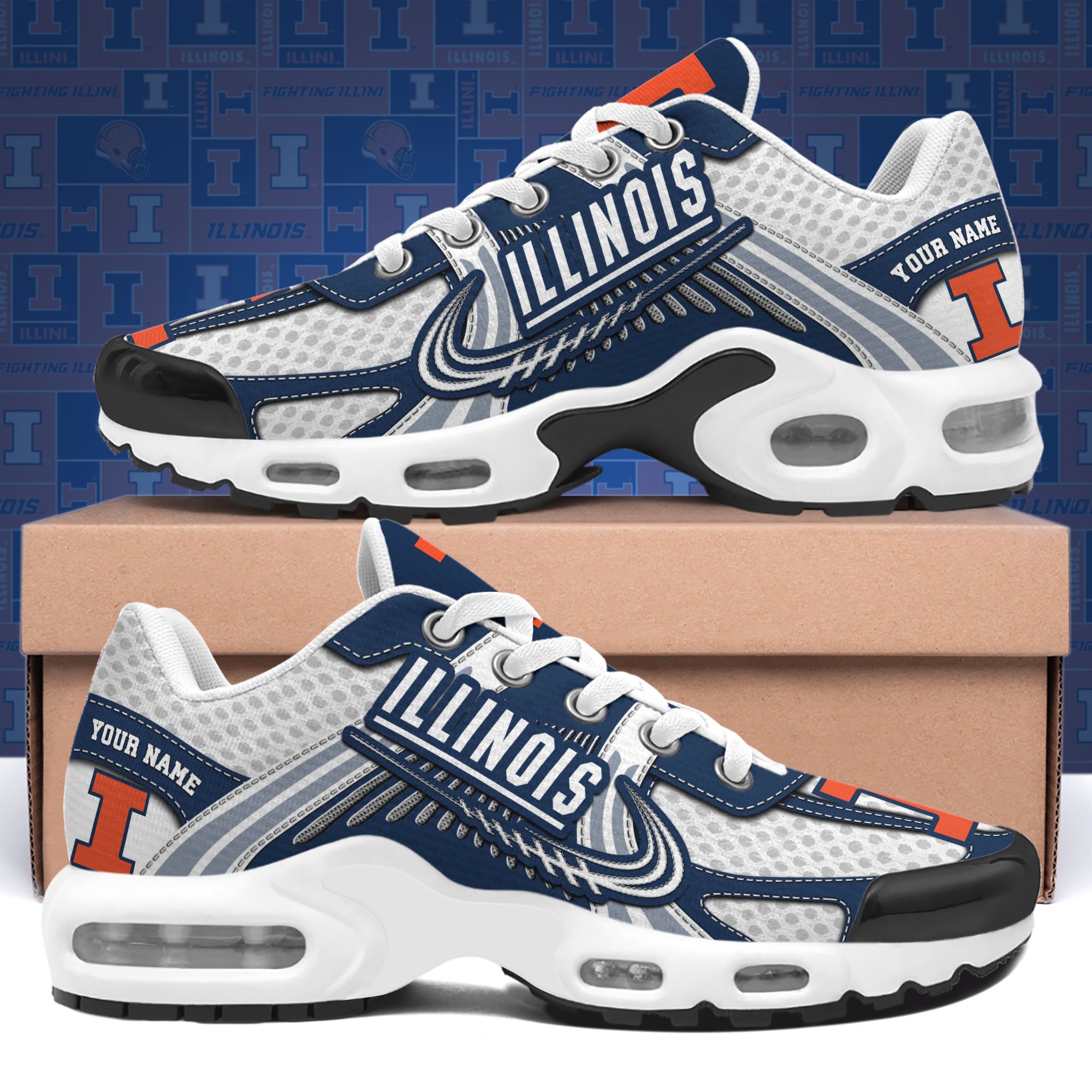 Illinois Fighting Illini TN Shoes Custom Your Name, Sport Shoes 