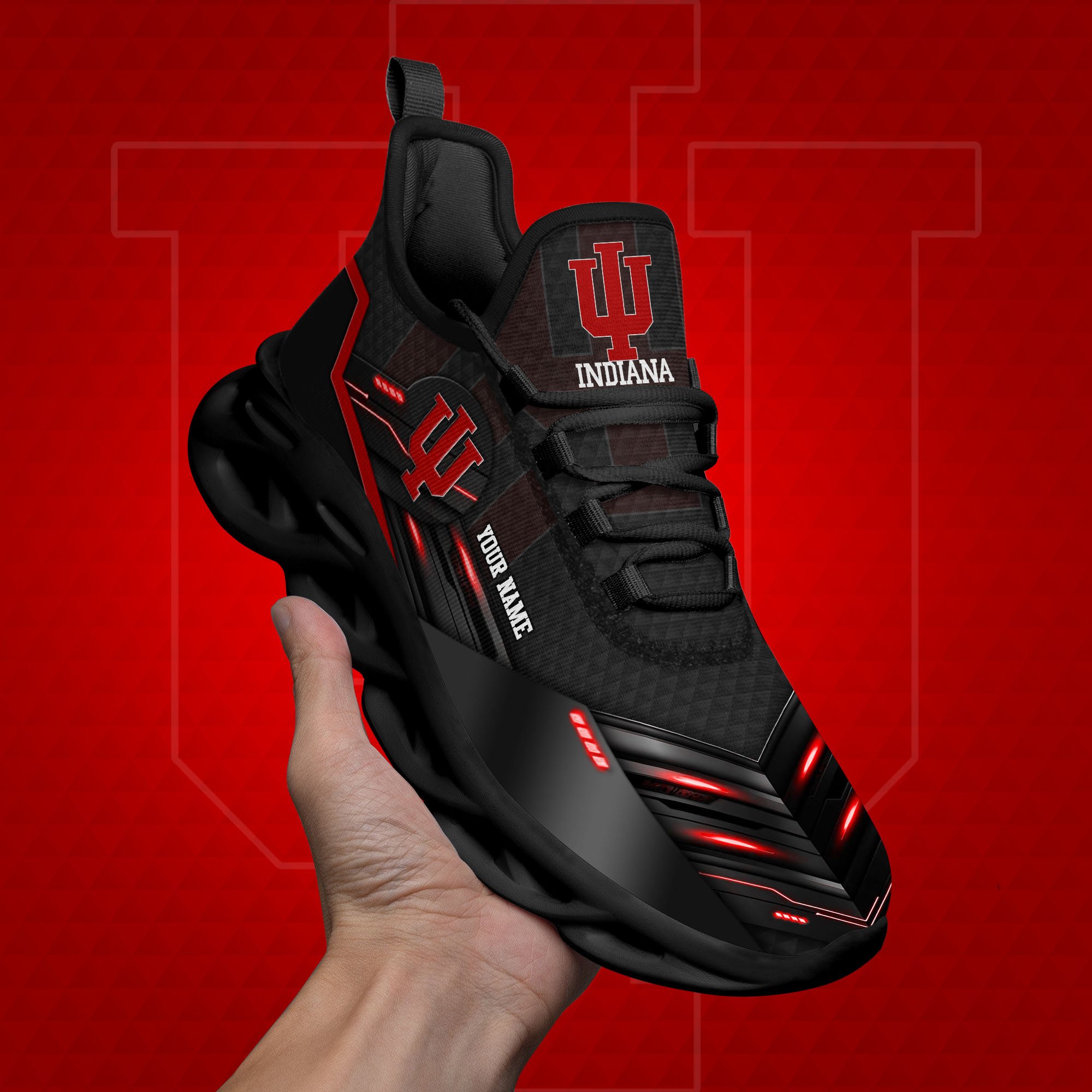 indiana hoosiers black clunky sneaker custom name max soul shoes sport gifts for fan 4659 oayqs