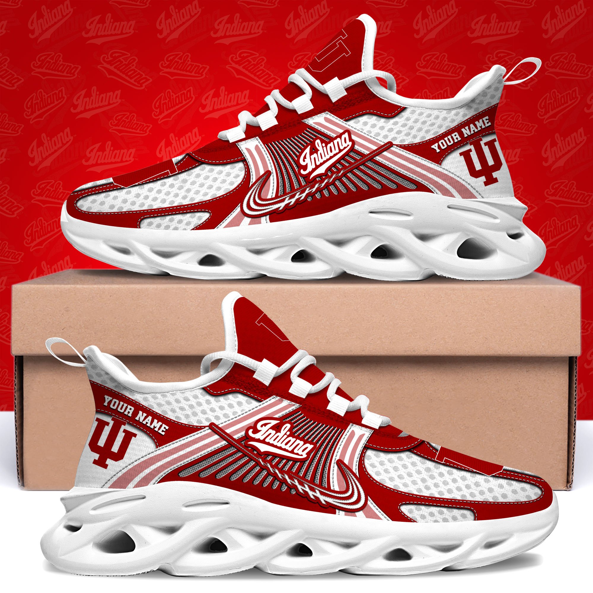 indiana hoosiers clunky sneakers custom your name sport sneakers sport gifts for fan gifts for him 5617 pnezm