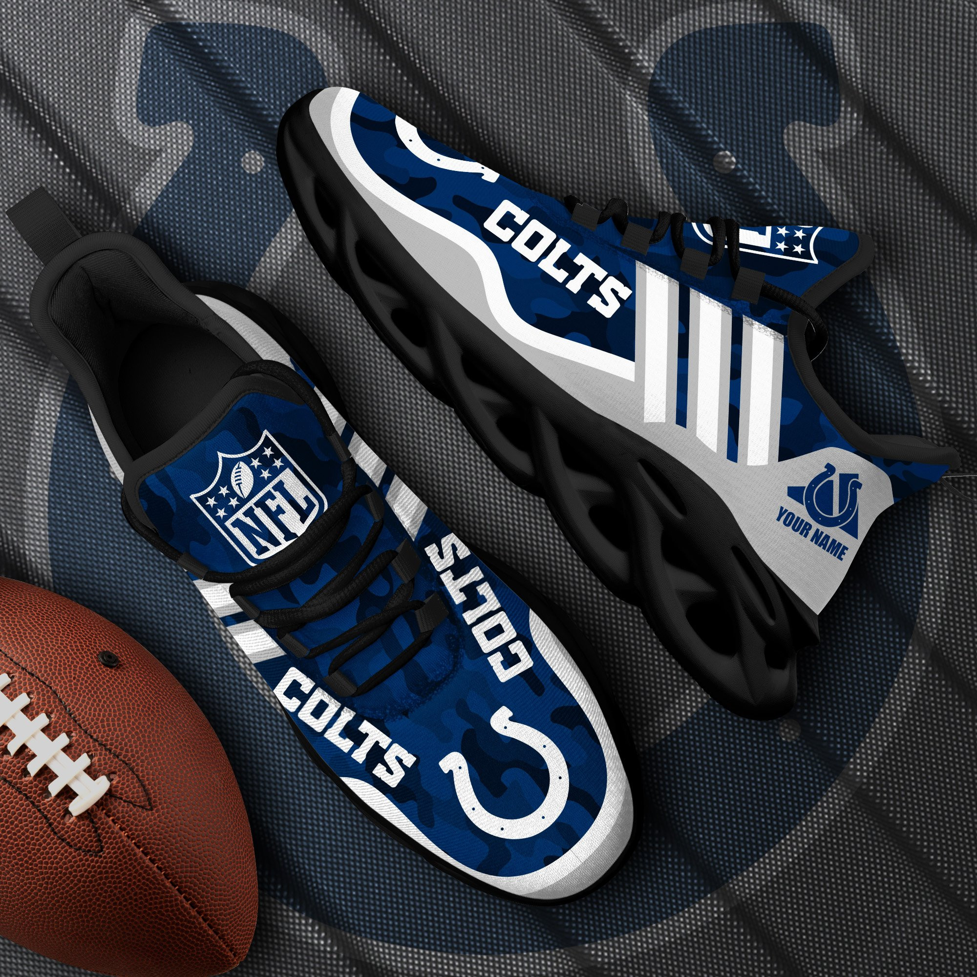 Indianapolis Colts Black Max Soul Shoes 2026 Versions Custom Name 430