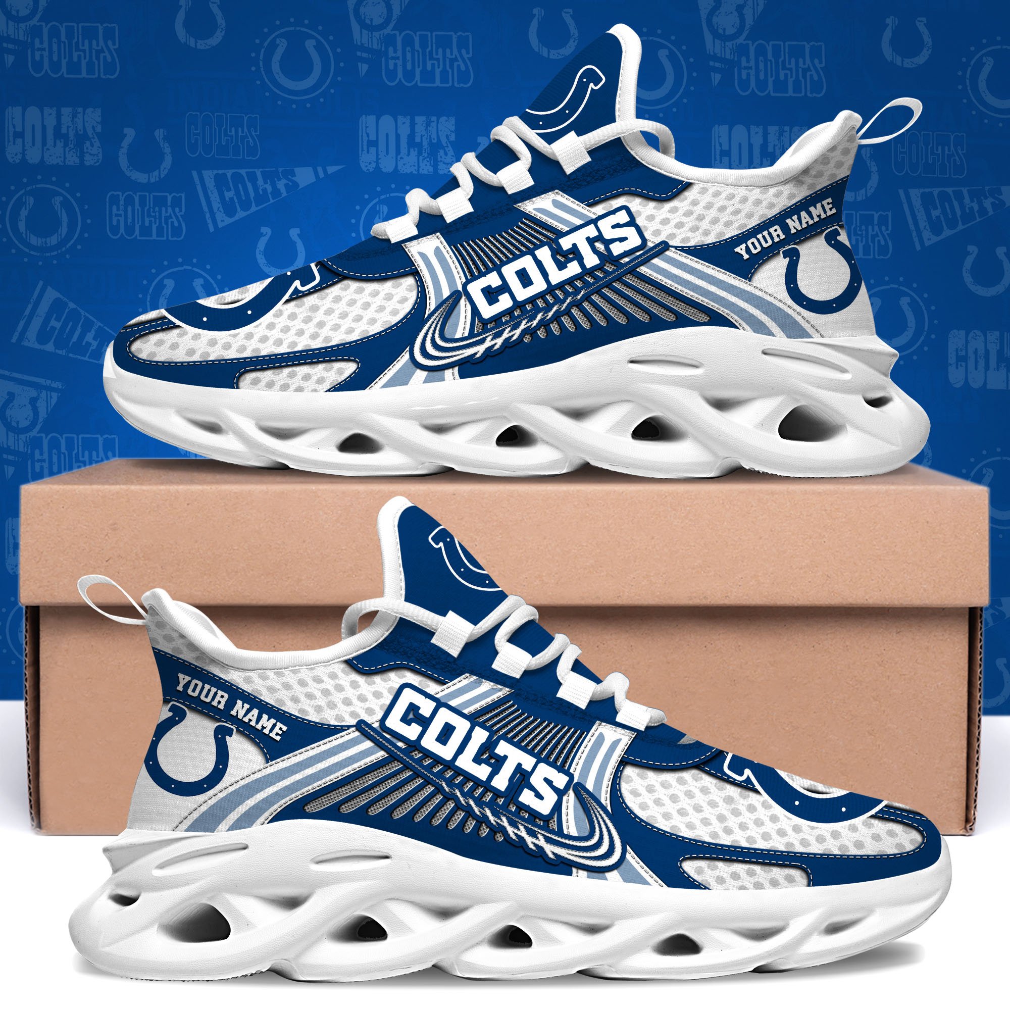 Indianapolis Colts Clunky Sneakers Custom Your Name, Sport Sneakers For Fans, Gifts For Sport Lovers, Gift For Dad