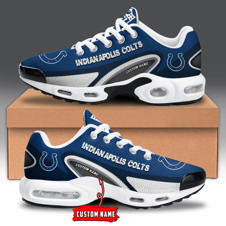Indianapolis Colts Personalized Name Team Logo Mix Colors Oval Line TN Shoes Air Cushion Sneakers