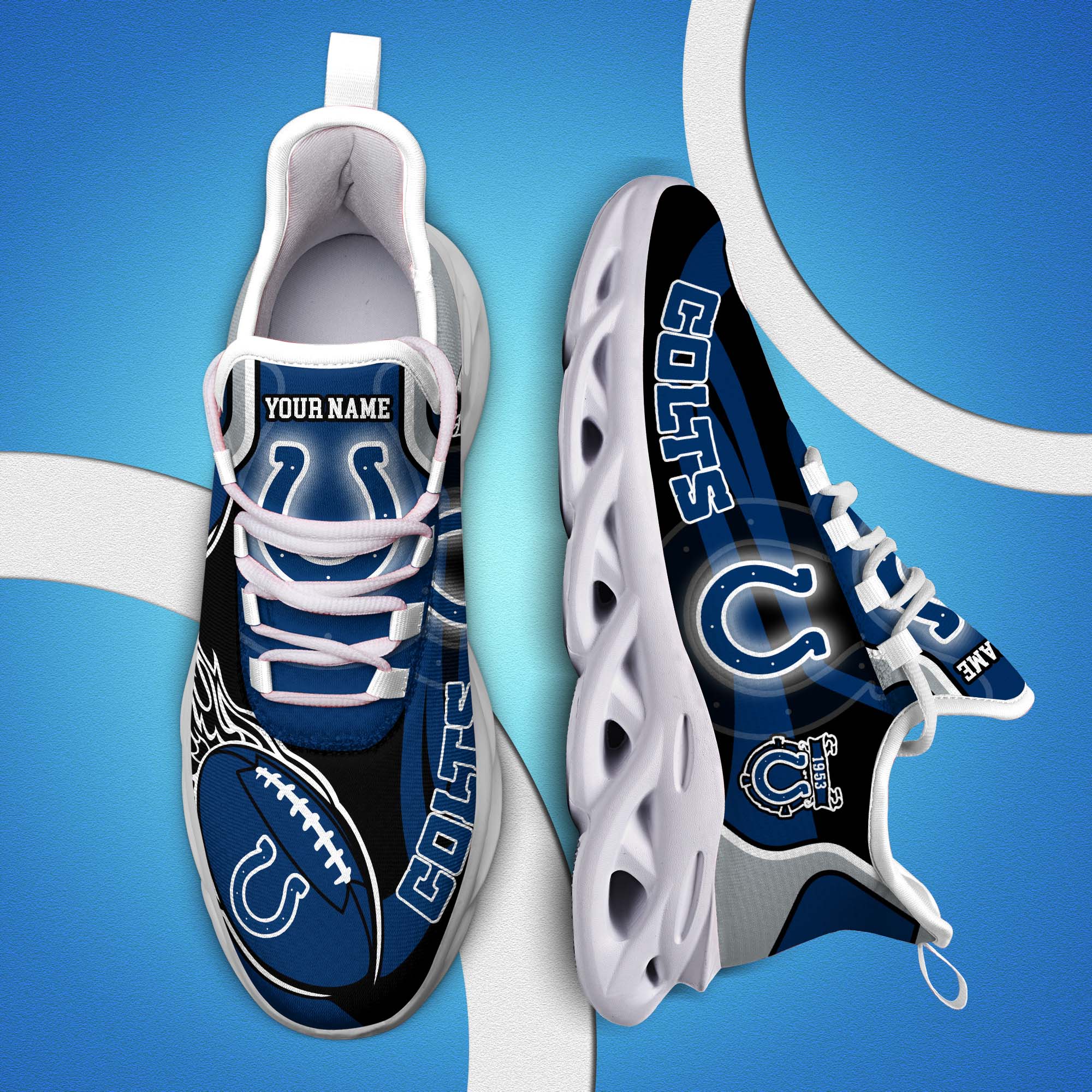 Indianapolis Colts White C Sneakers 2026 Version Personalized Your Name 090