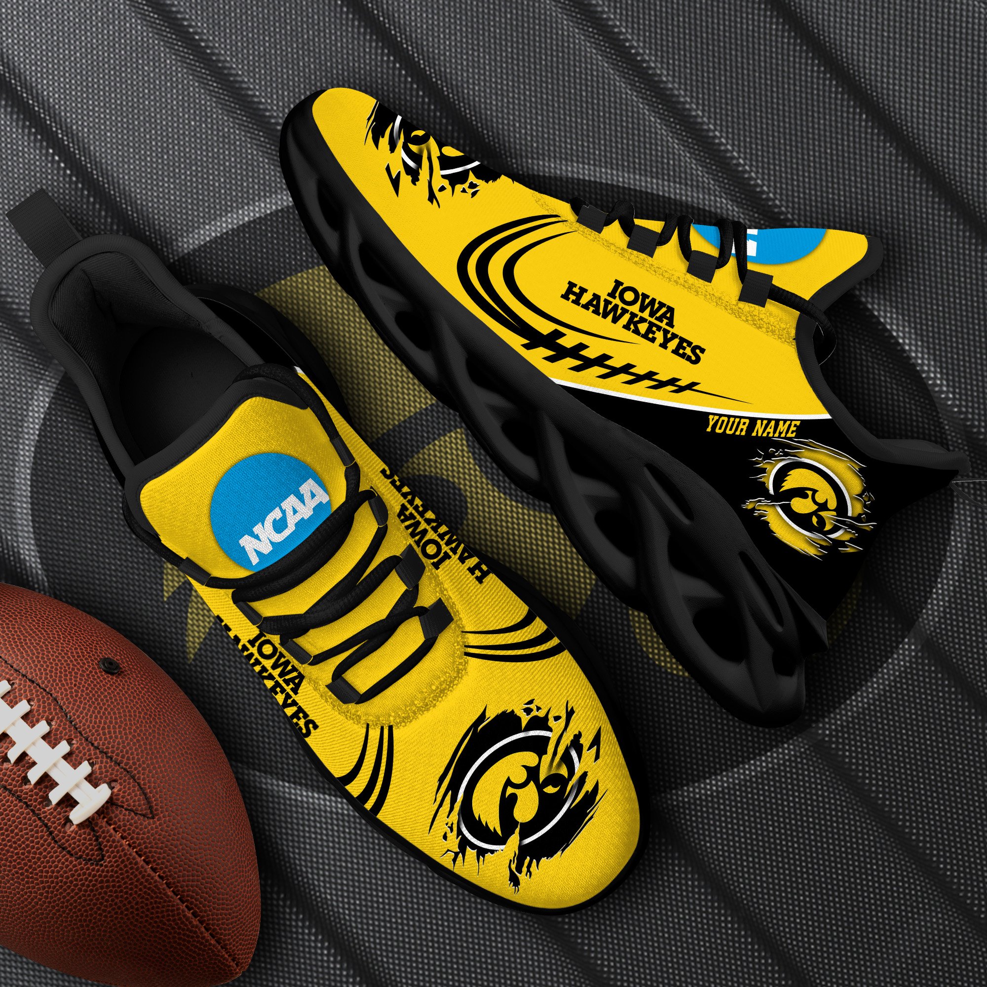 iowa hawkeyes black max soul shoes 2026 versions custom name 016 9024 leuvb