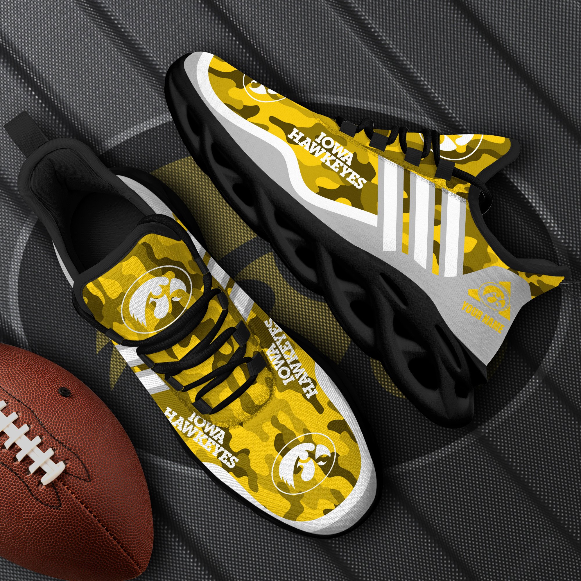 Iowa Hawkeyes Black Max Soul Shoes 2026 Versions Custom Name 466