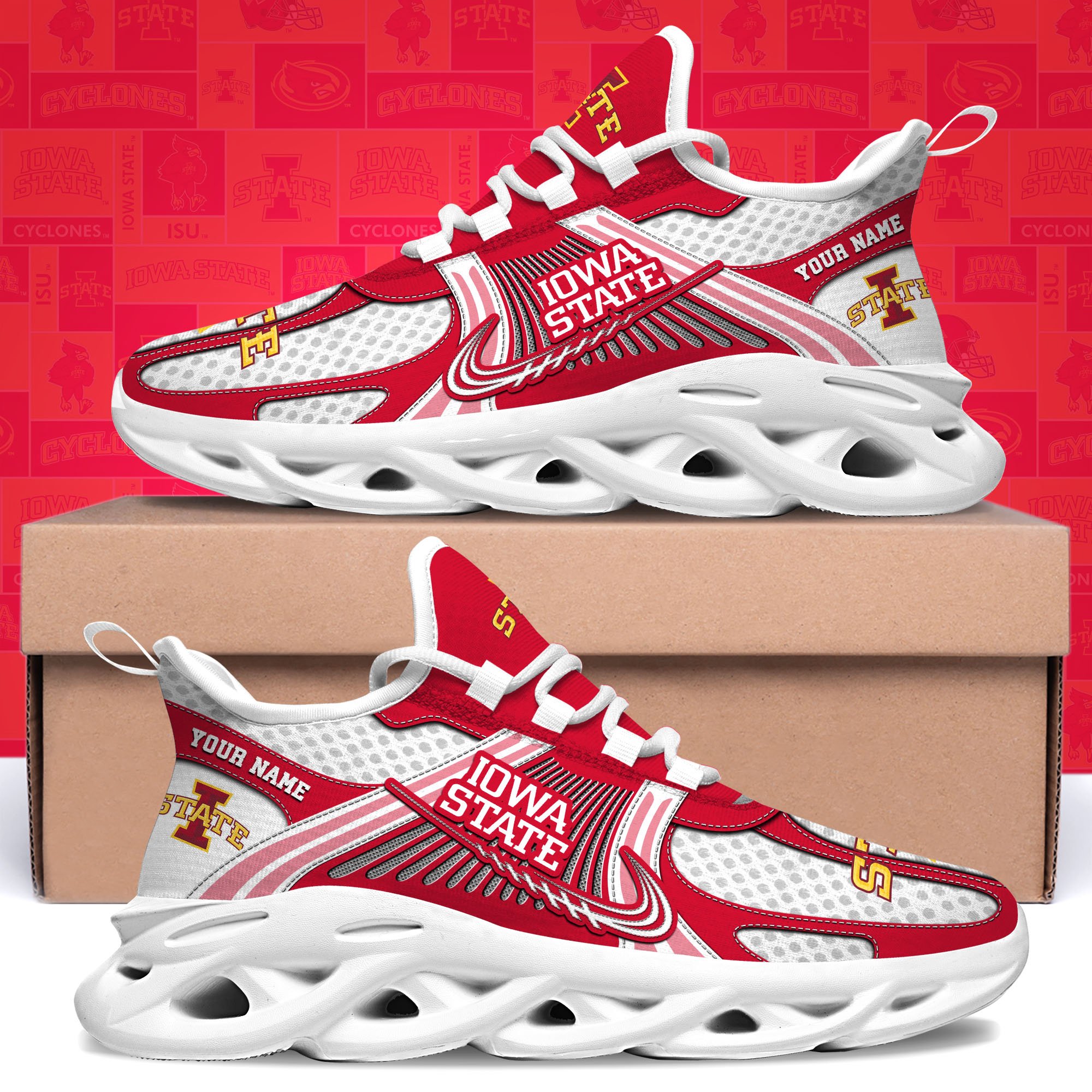 iowa state cyclones clunky sneakers custom your name sport sneakers sport gifts for fan gifts for him 3990 erbnh