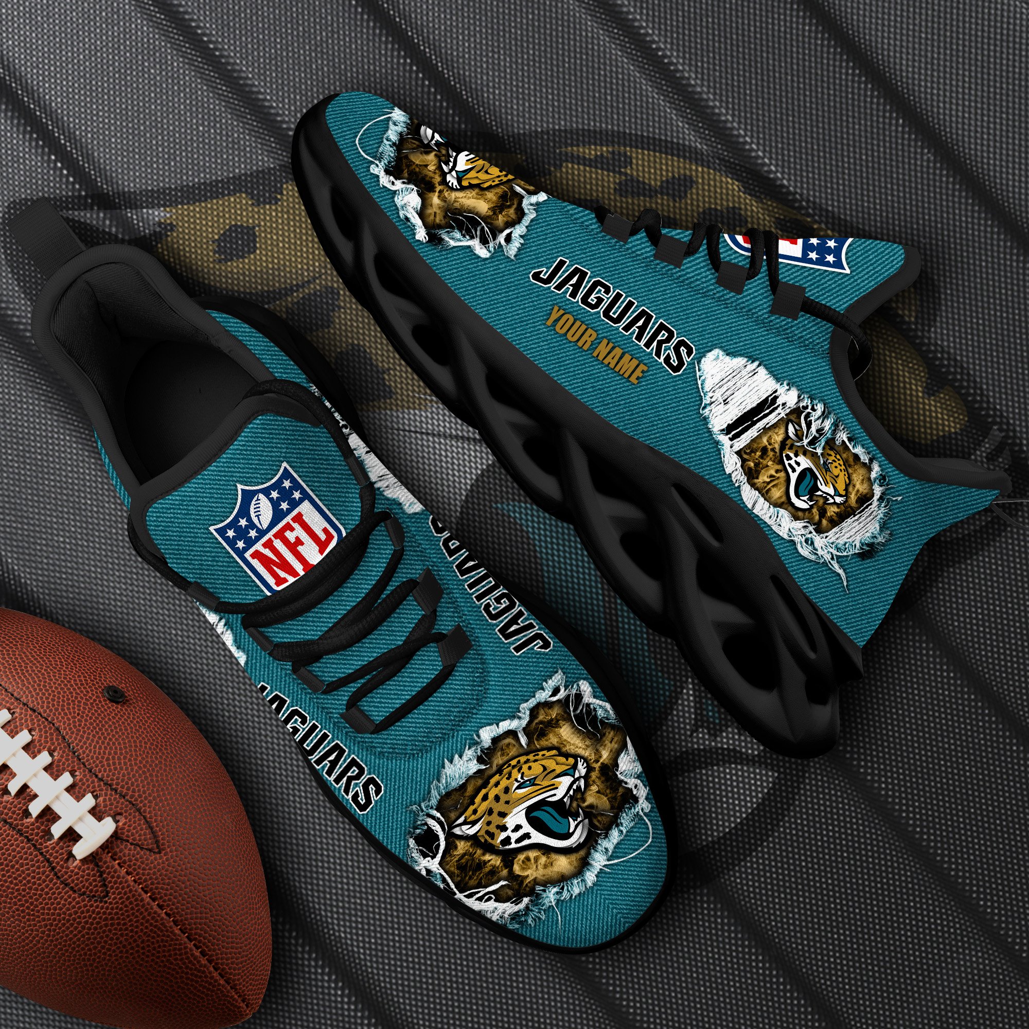 jacksonville jaguars black max soul shoes 2026 versions custom name 554 2510 lgu0t