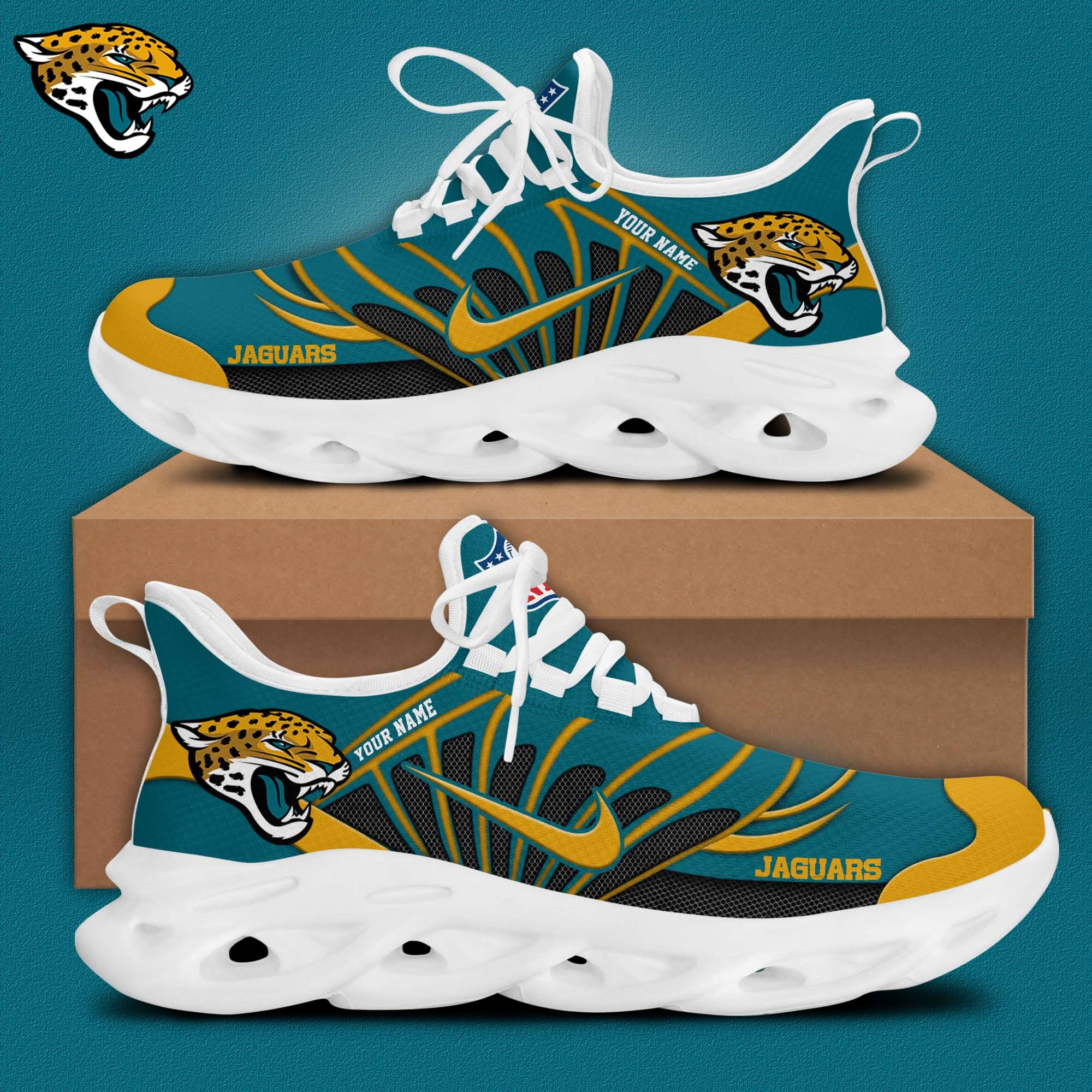 jacksonville jaguars customized premium max soul shoes 2053 7mhjy