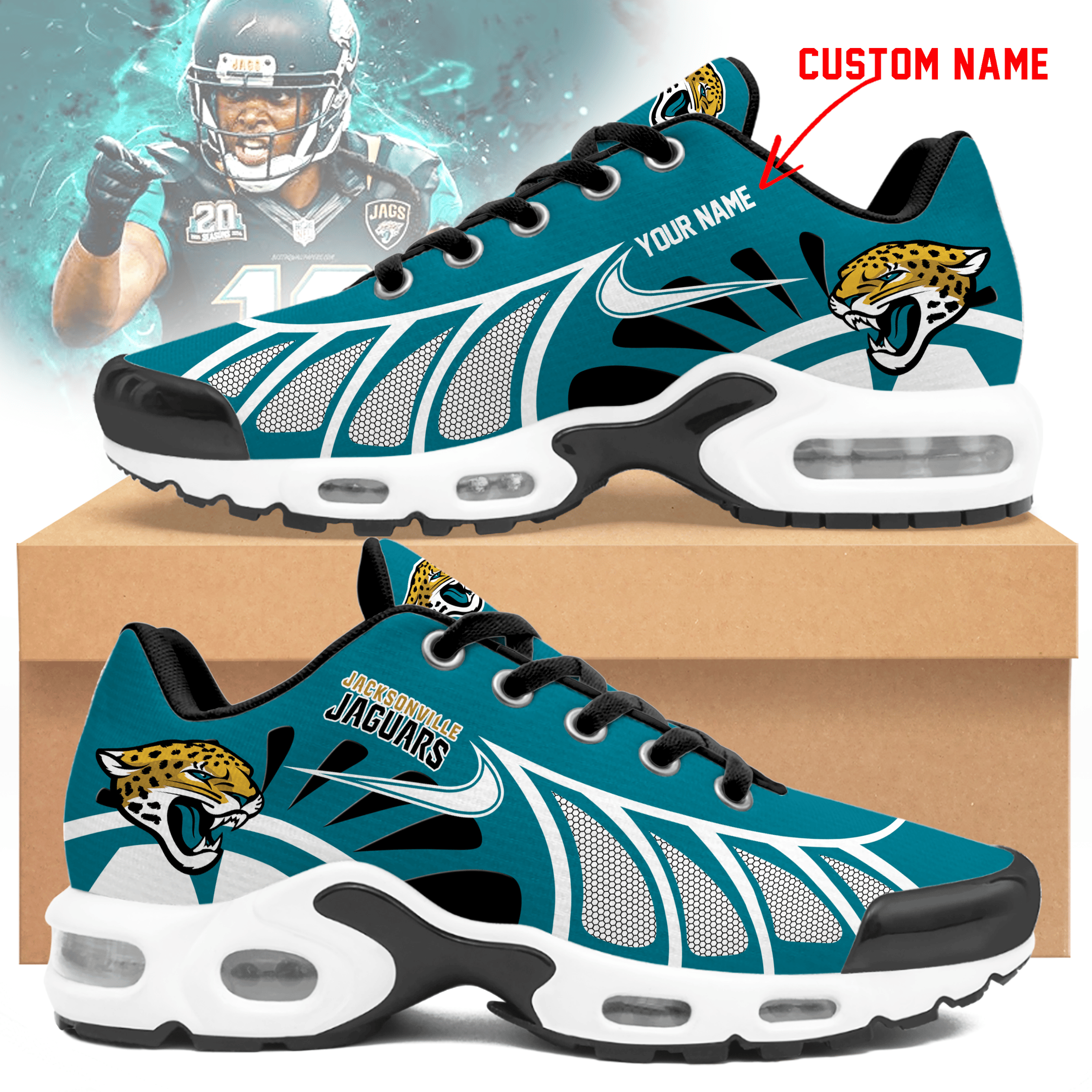 Jacksonville Jaguars  Personalized Air Max Shoes TD 050625