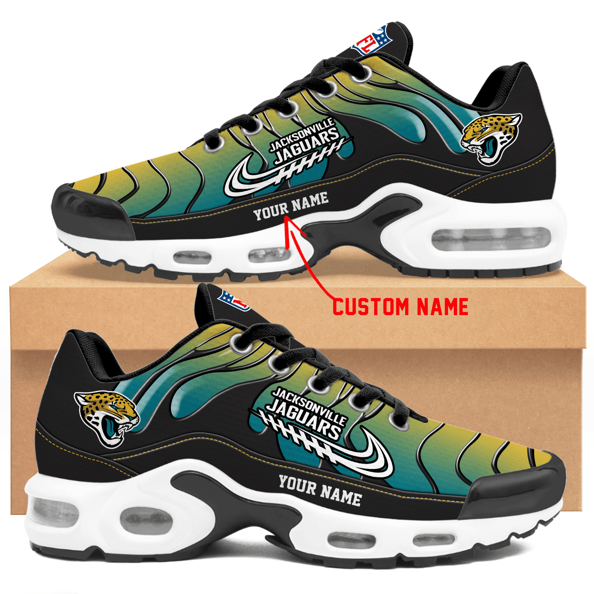 Jacksonville Jaguars  Personalized Air Max Shoes TD