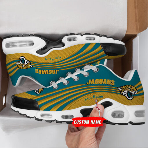 jacksonville jaguars personalized name team colors wave lines tn air max shoes air cushion sneakers 7668