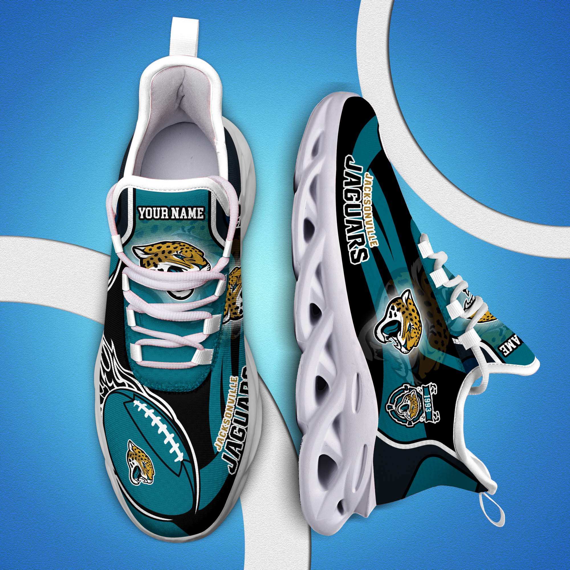 Jacksonville Jaguars White C Sneakers 2026 Version Personalized Your Name 090