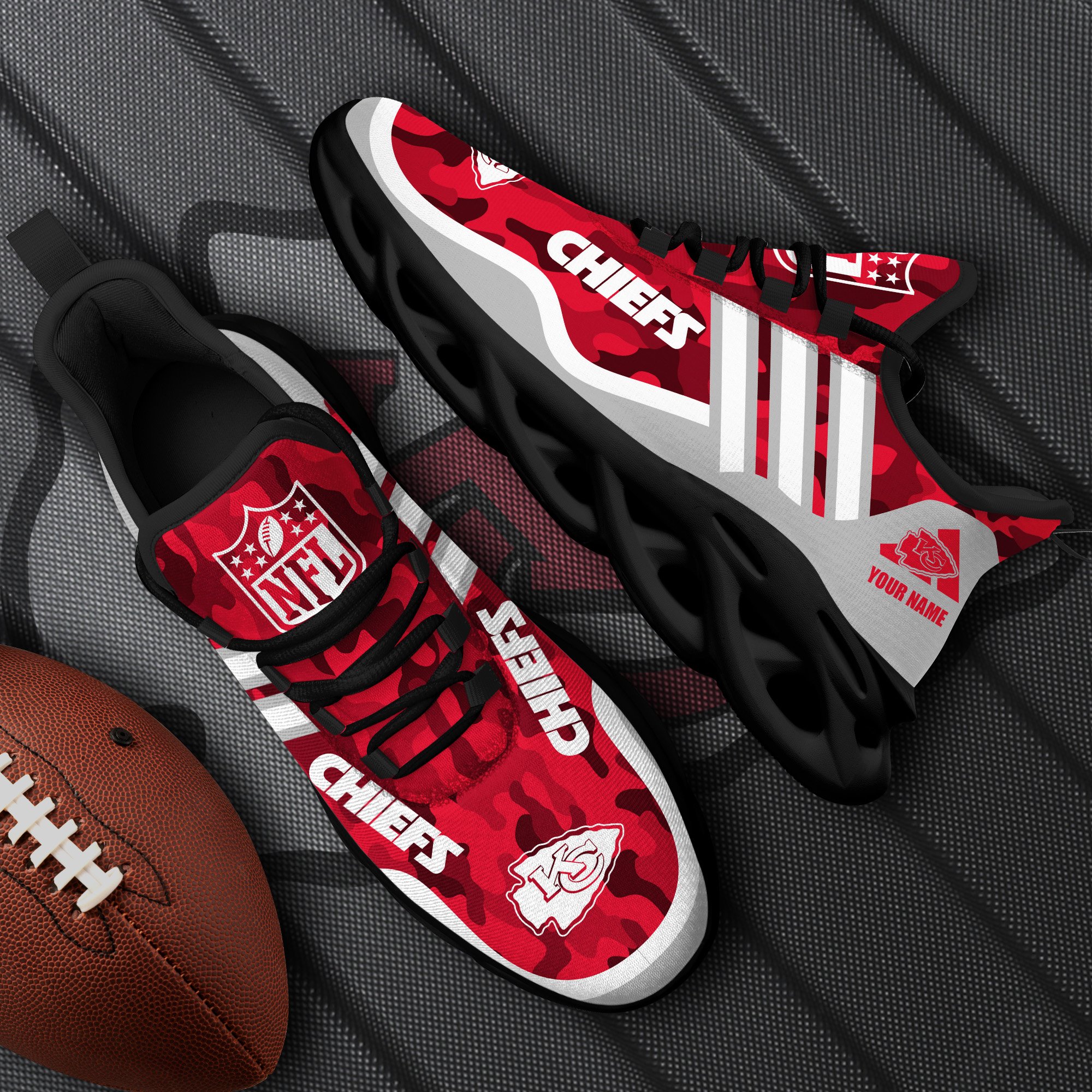 Kansas City Chiefs Black Max Soul Shoes 2026 Versions Custom Name 430
