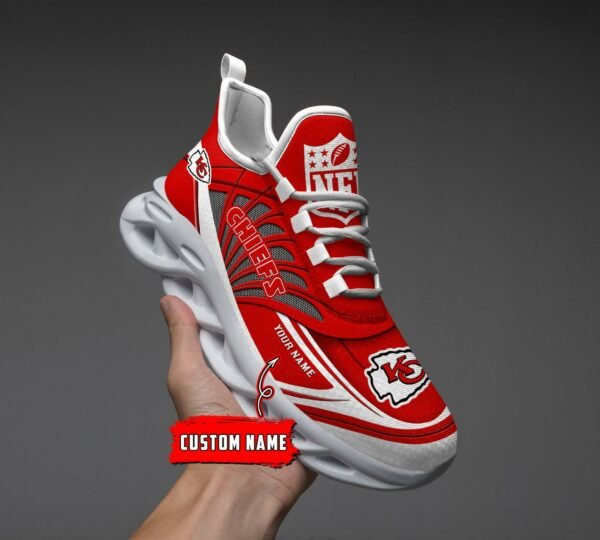 Kansas City Chiefs Black Max Soul Shoes 2026 Versions Custom Name 637