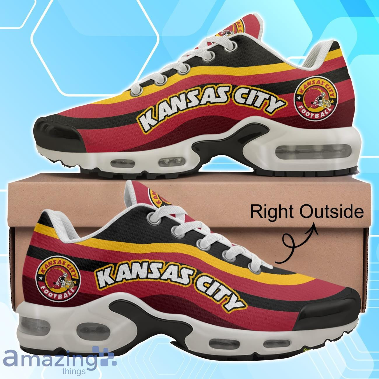 Kansas City Chiefs Football Team Logo Colors Waves TN Shoes Air Cushion Sneakers