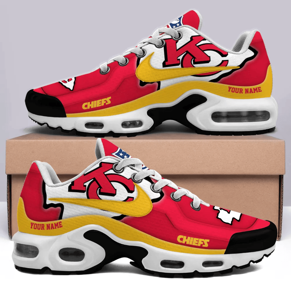 Kansas City Chiefs Personalized Name Team Mix Colors V1 TN Air Max Shoes Air Cushion Sneakers