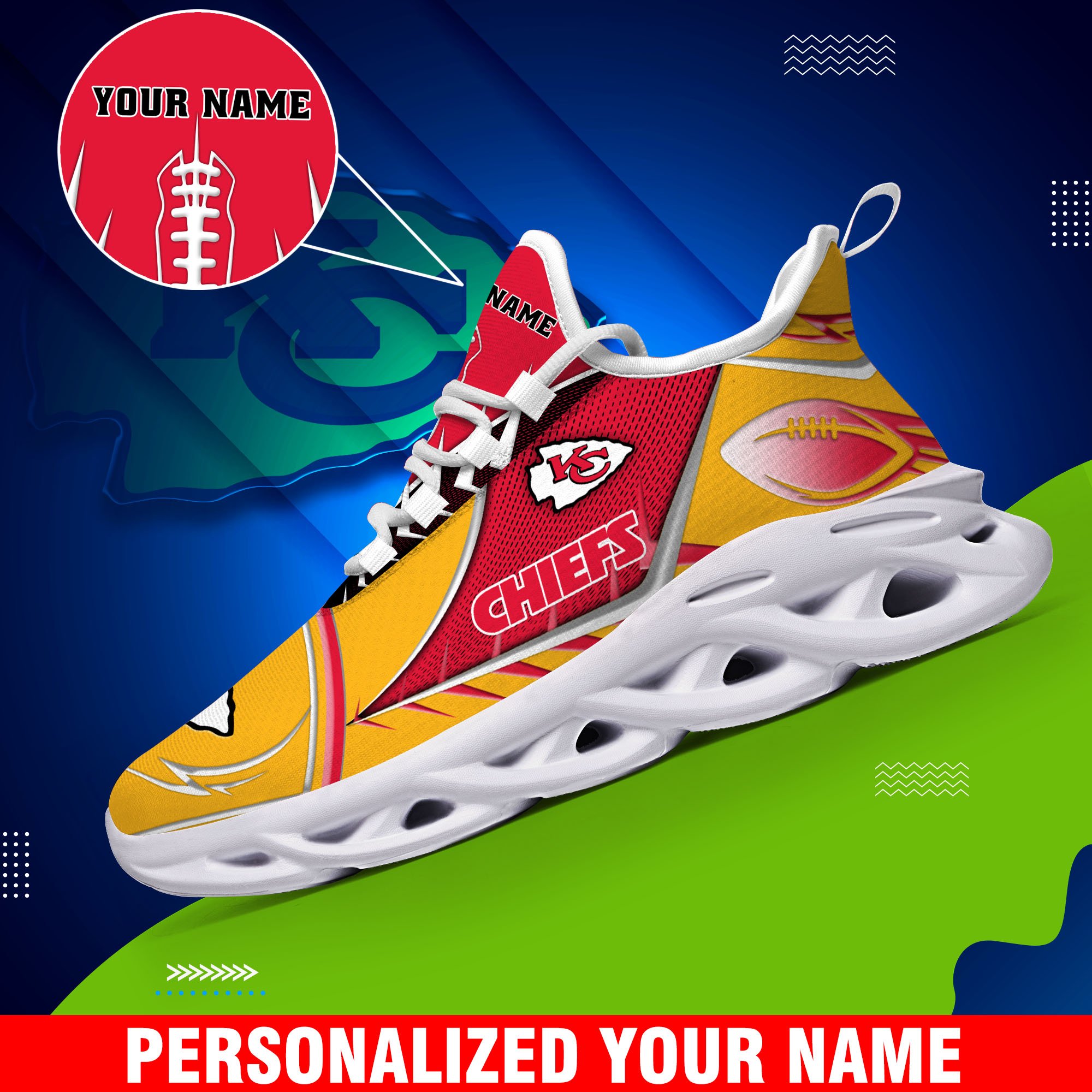 Kansas City Chiefs Sport White C Sneakers 2026 Version Personalized Your Name 528