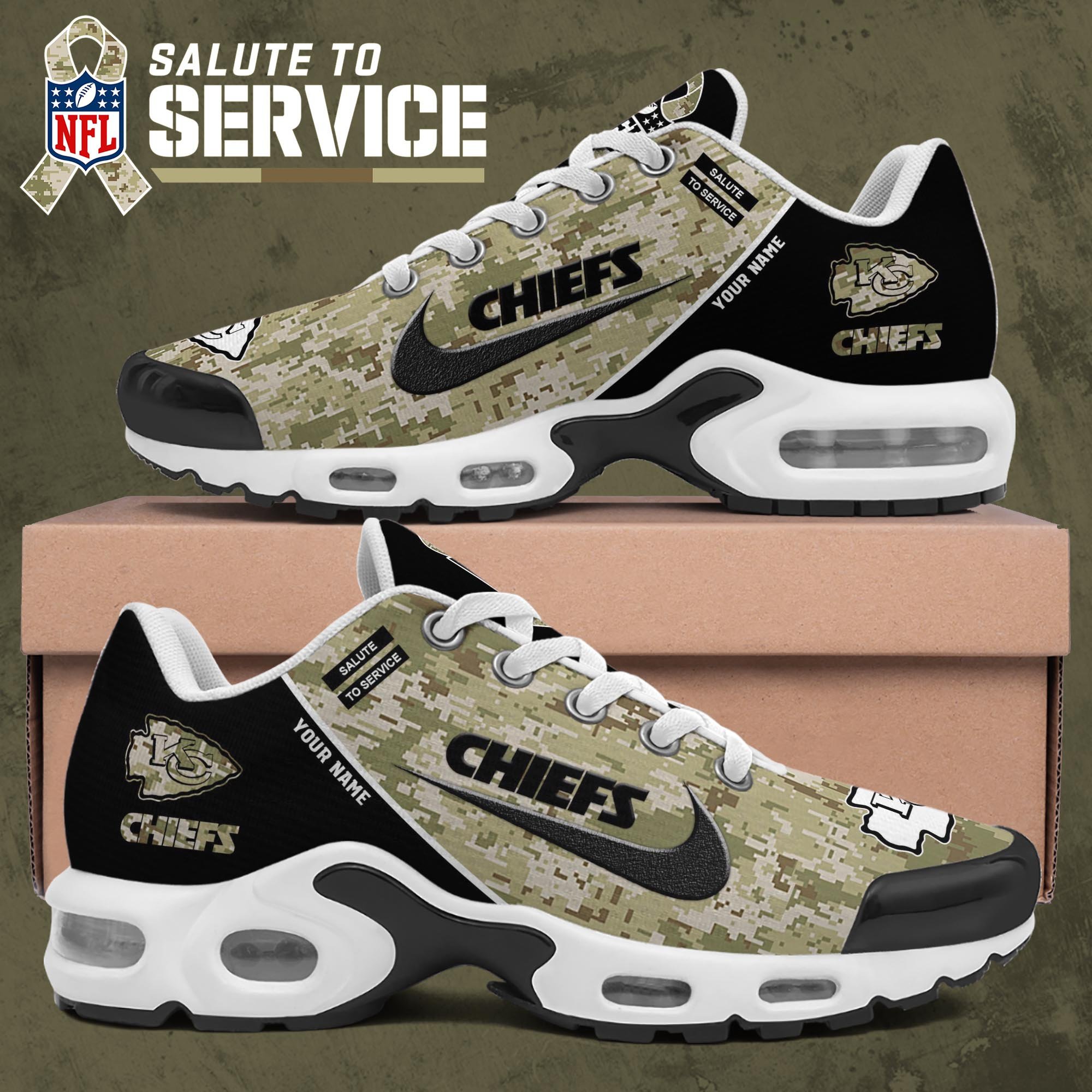 Kansas City Chiefs TN Shoes 2026 Version Custom Name, Camouflage Shoes   PH586