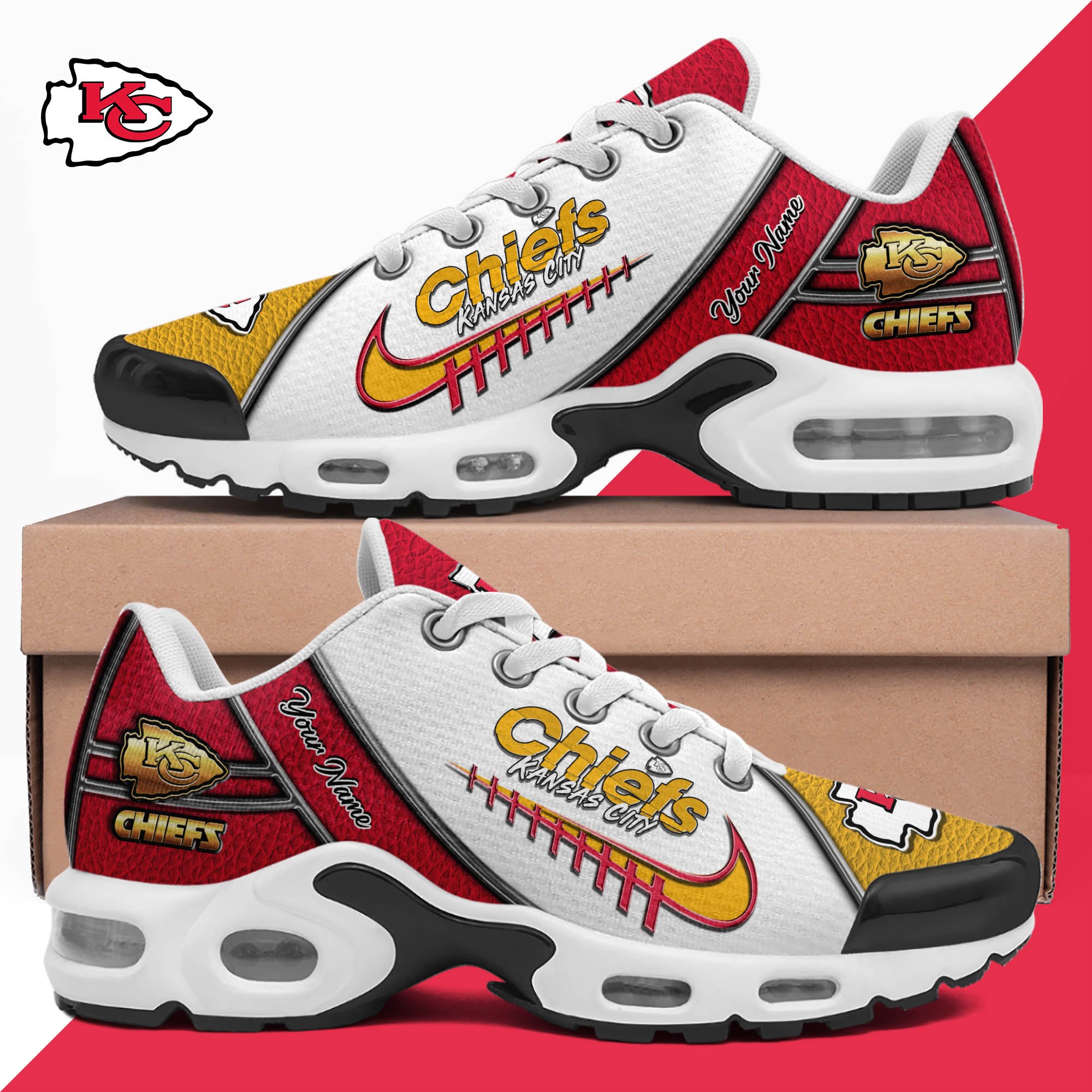 kansas city chiefs tn shoes 2026 version custom your name football team shoes 516 5635