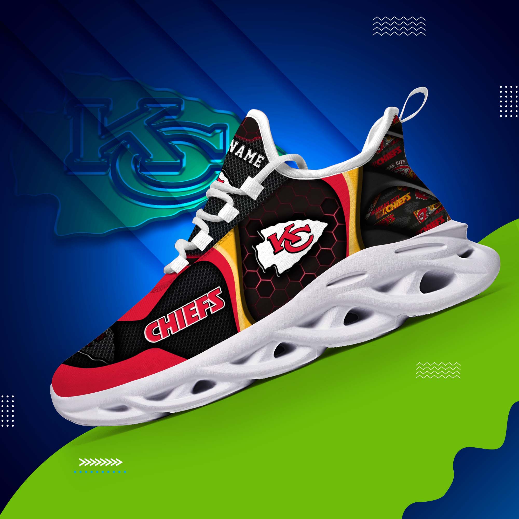 kansas city chiefs white c sneakers 2026 version personalized your name 432 5697 hsefg