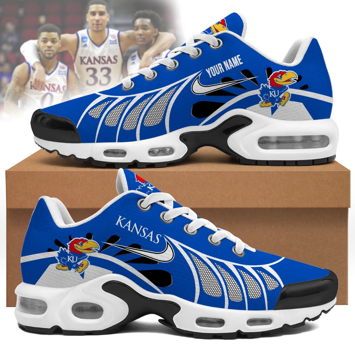 Kansas Jayhawks  Personalized Air Max Shoes 