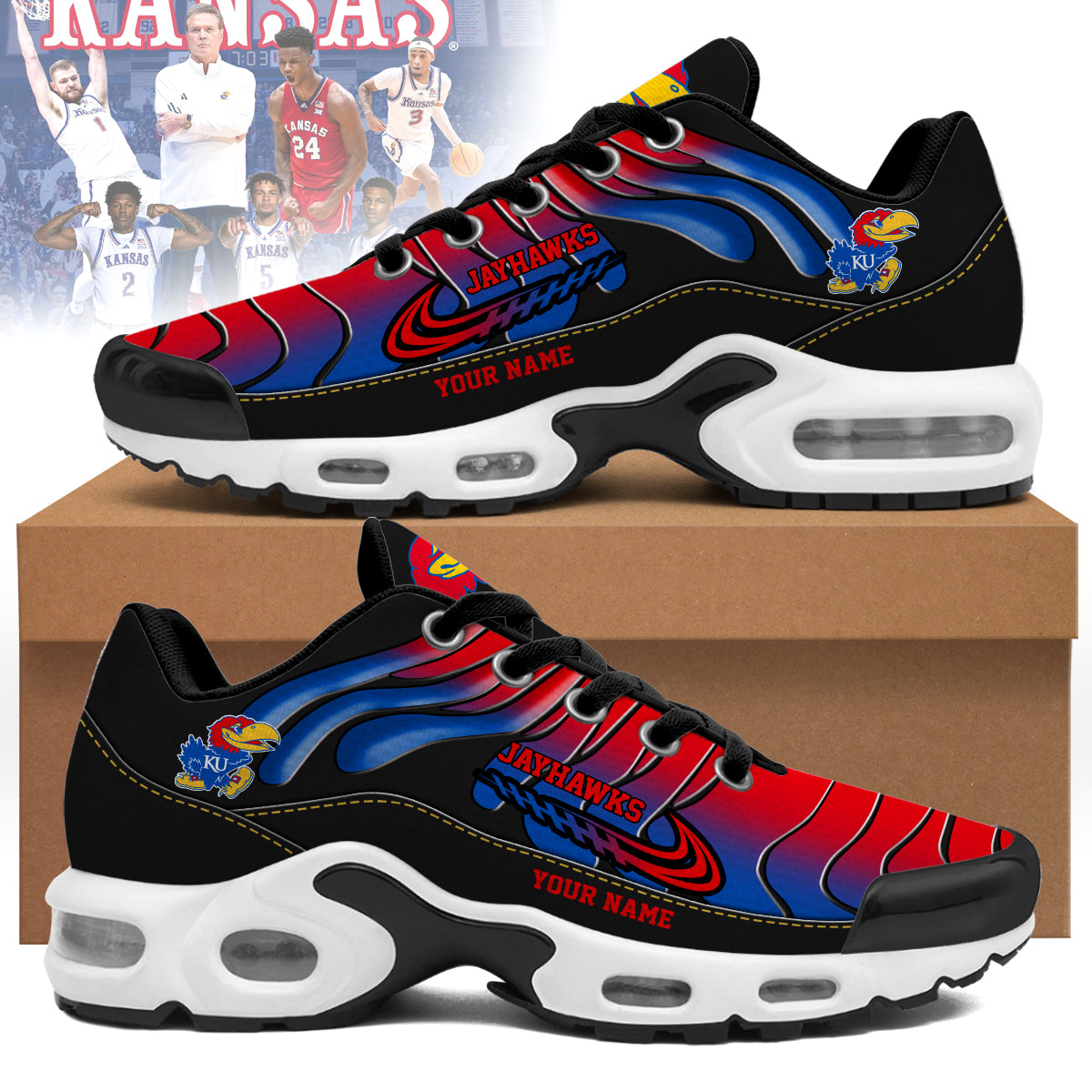 Kansas Jayhawks Personalized Air Max Shoes