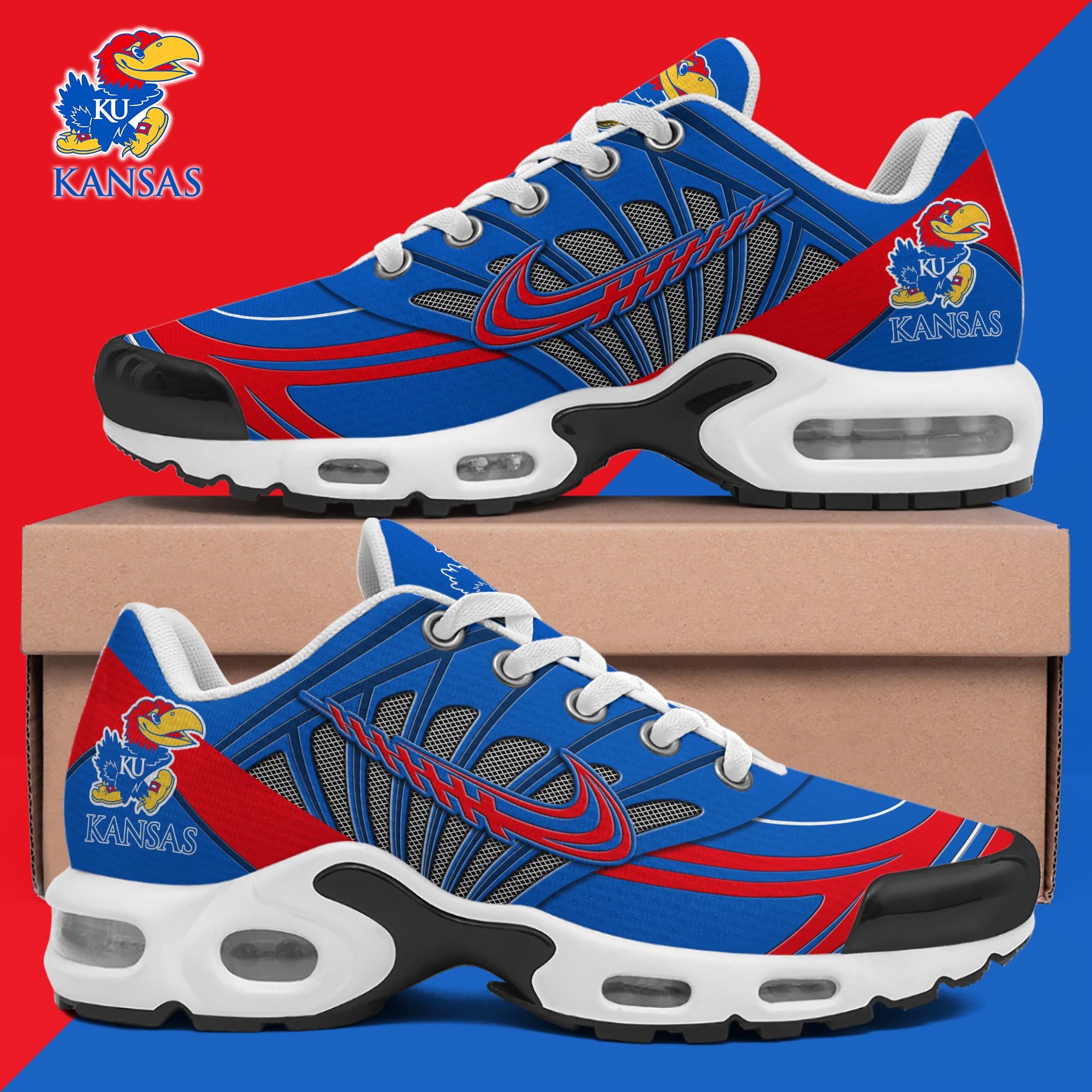 Kansas Jayhawks TN Shoes 2026 Version Custom Name 135