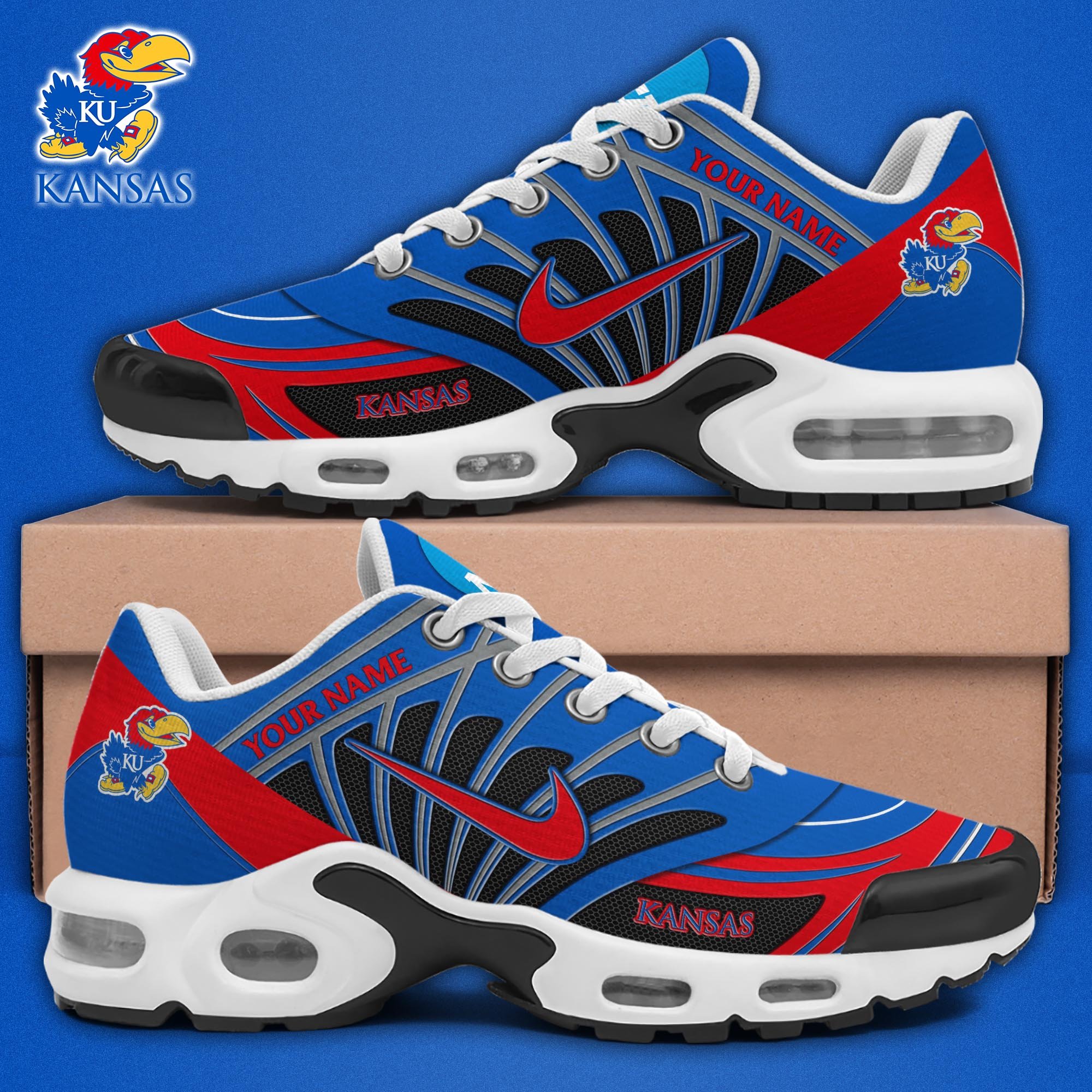 Kansas Jayhawks TN Shoes 2026 Version Custom Name 