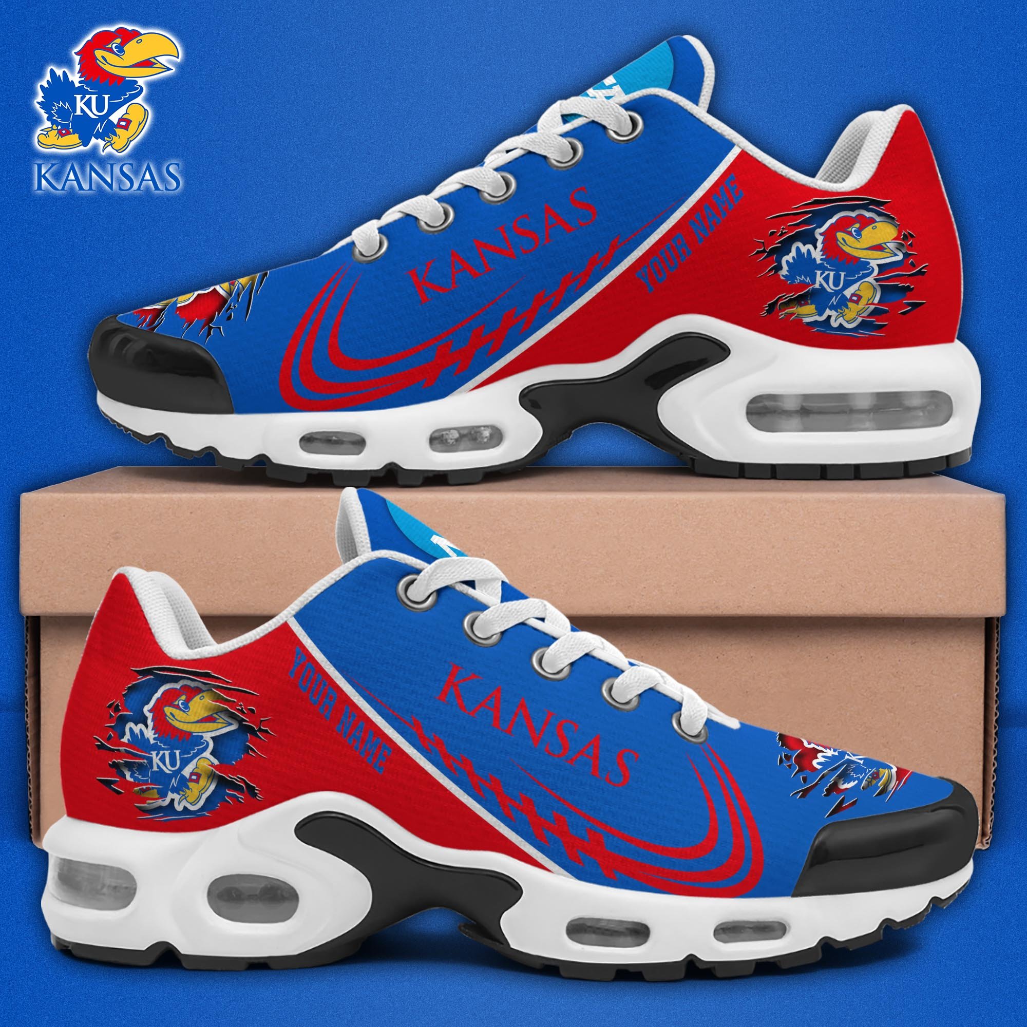 Kansas Jayhawks TN Shoes 2026 Version Custom Name 