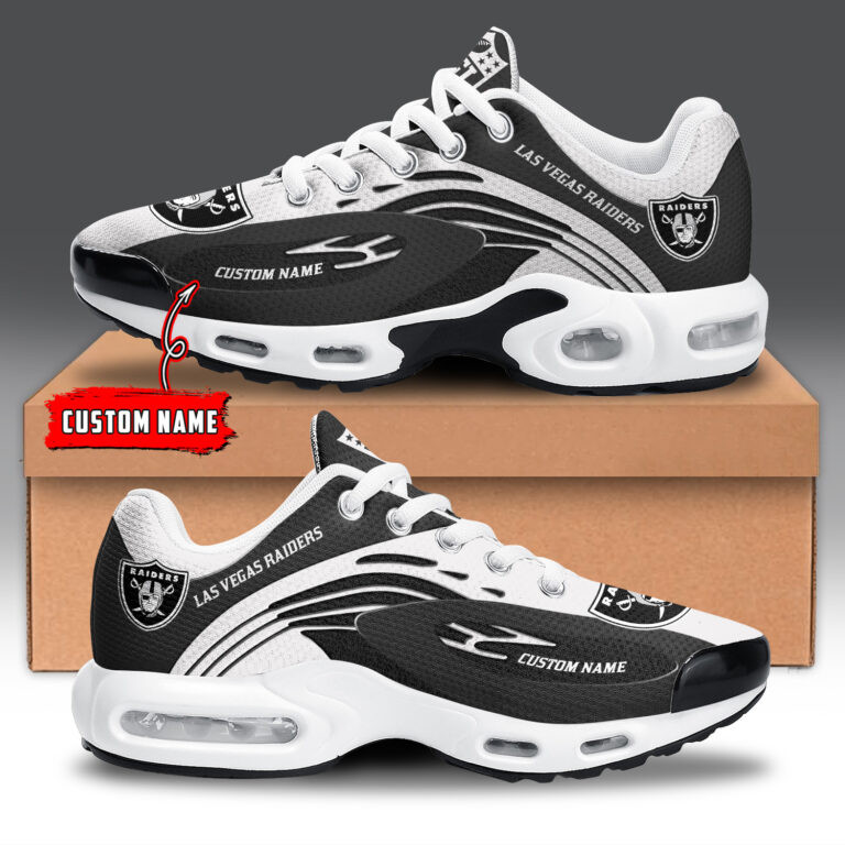 Las Vegas Raiders Personalized Name Team Logo Mix Colors Wave Line TN Air Max Shoes Air Cushion Sneakers