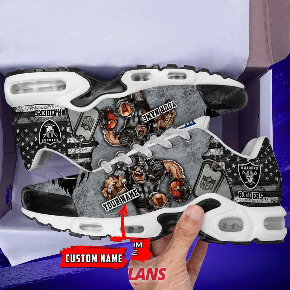 las vegas raiders personalized tn air max shoes air cushion sneakers dtynns 9451 6e52m