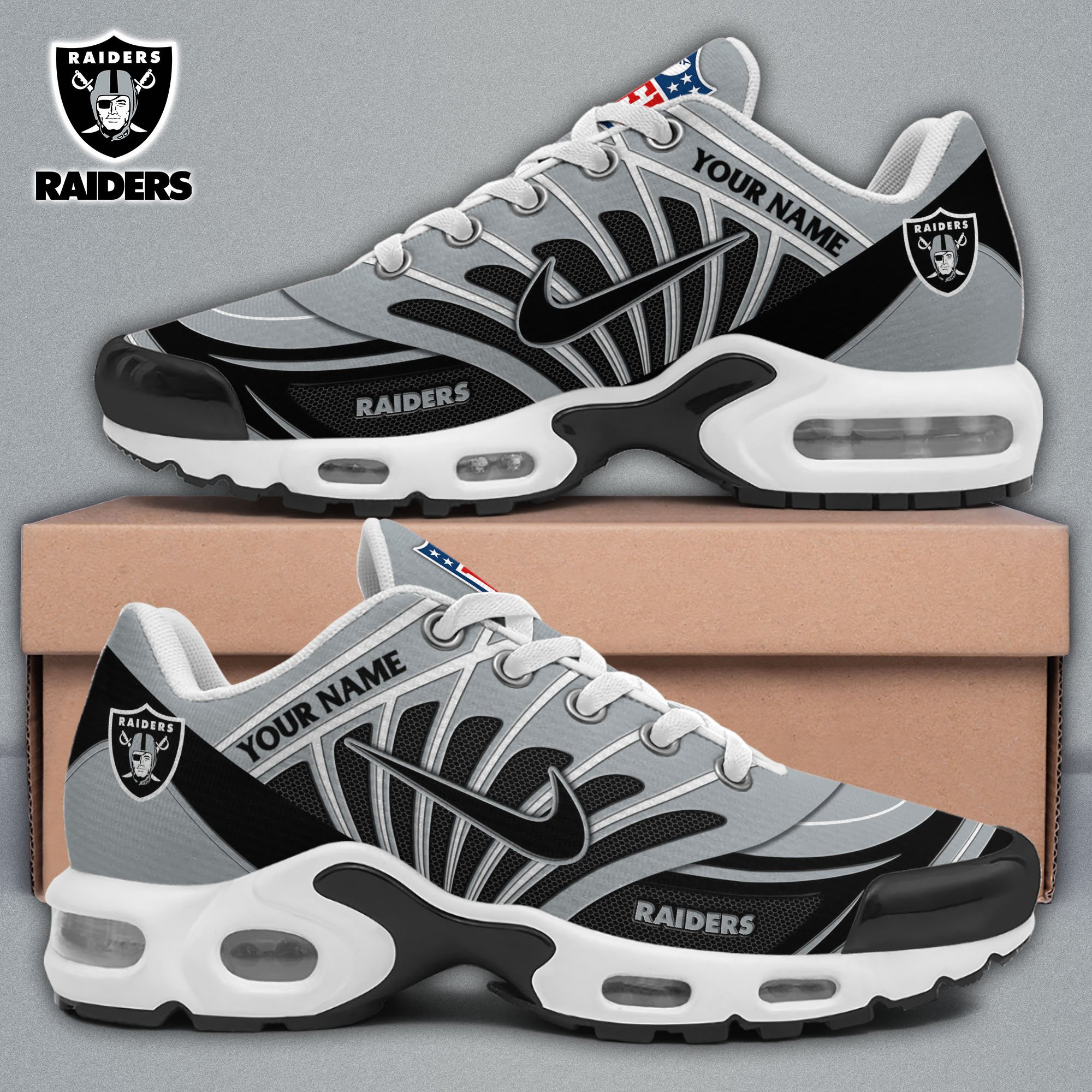 las vegas raiders tn shoes 2026 versions custom your name 921 6495 a8zck