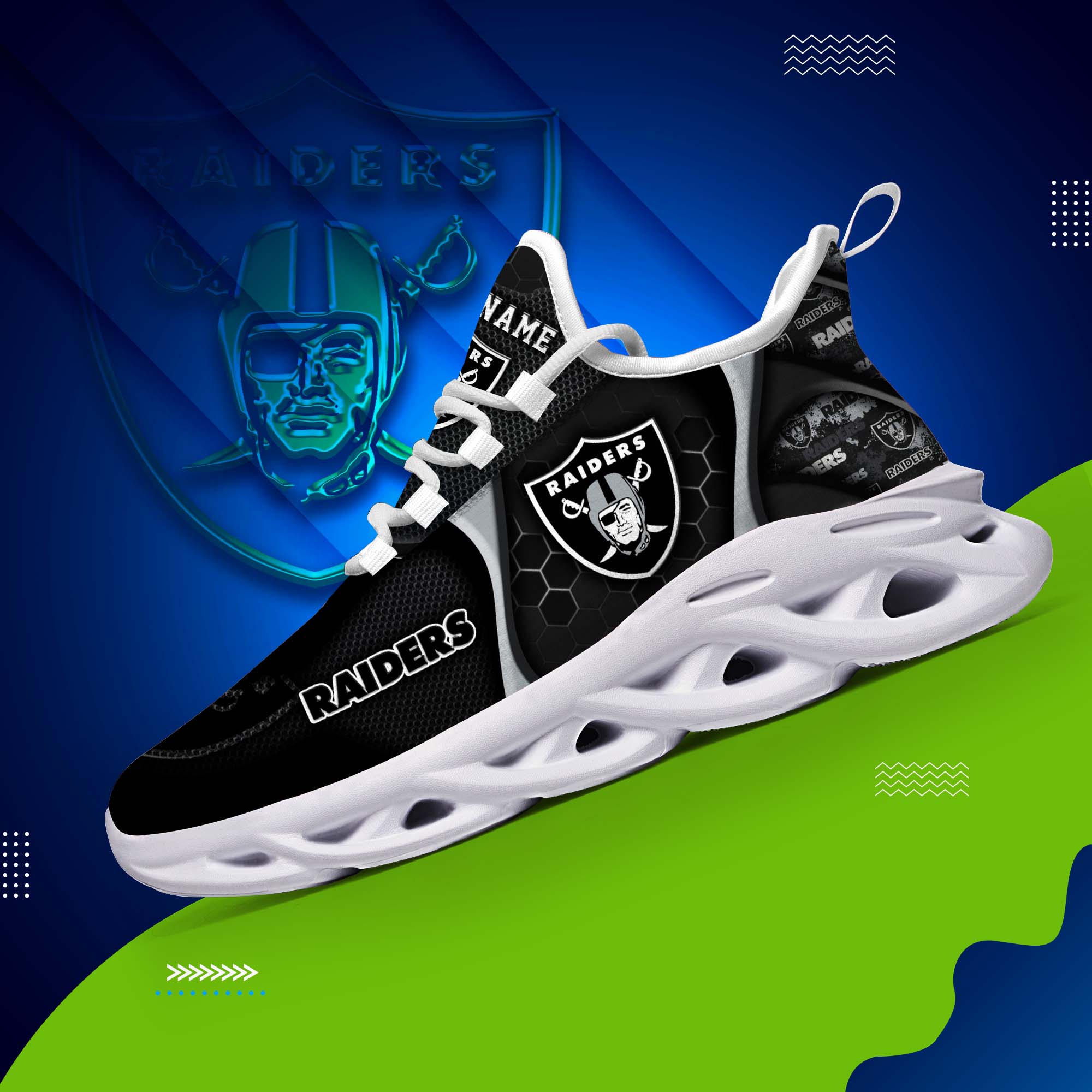 Las Vegas Raiders White C Sneakers 2026 Version Personalized Your Name 432