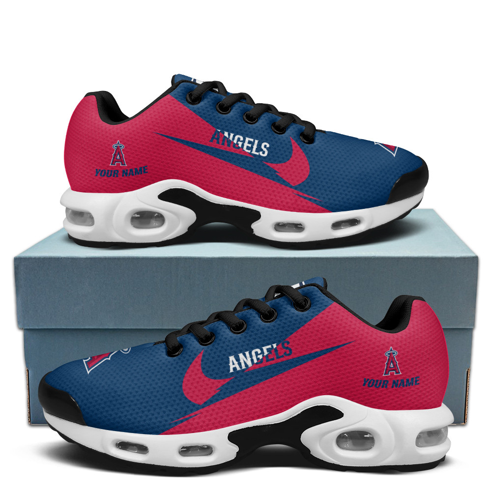 Los Angeles Angels Personalized Name Team Logo Wings Of God Pattern TN Air Max Shoes Air Cushion Sneakers