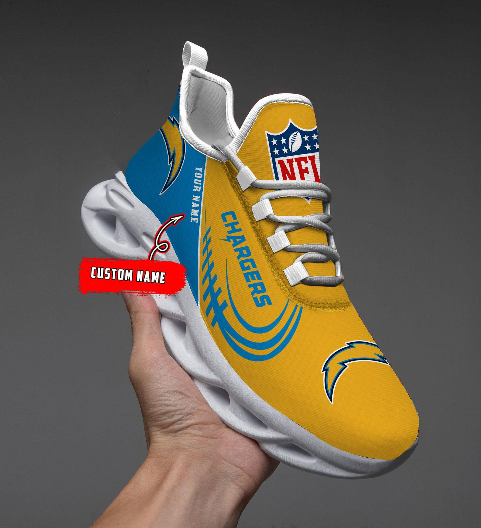Los Angeles Chargers Black Max Soul Shoes 2026 Versions Custom Name 630