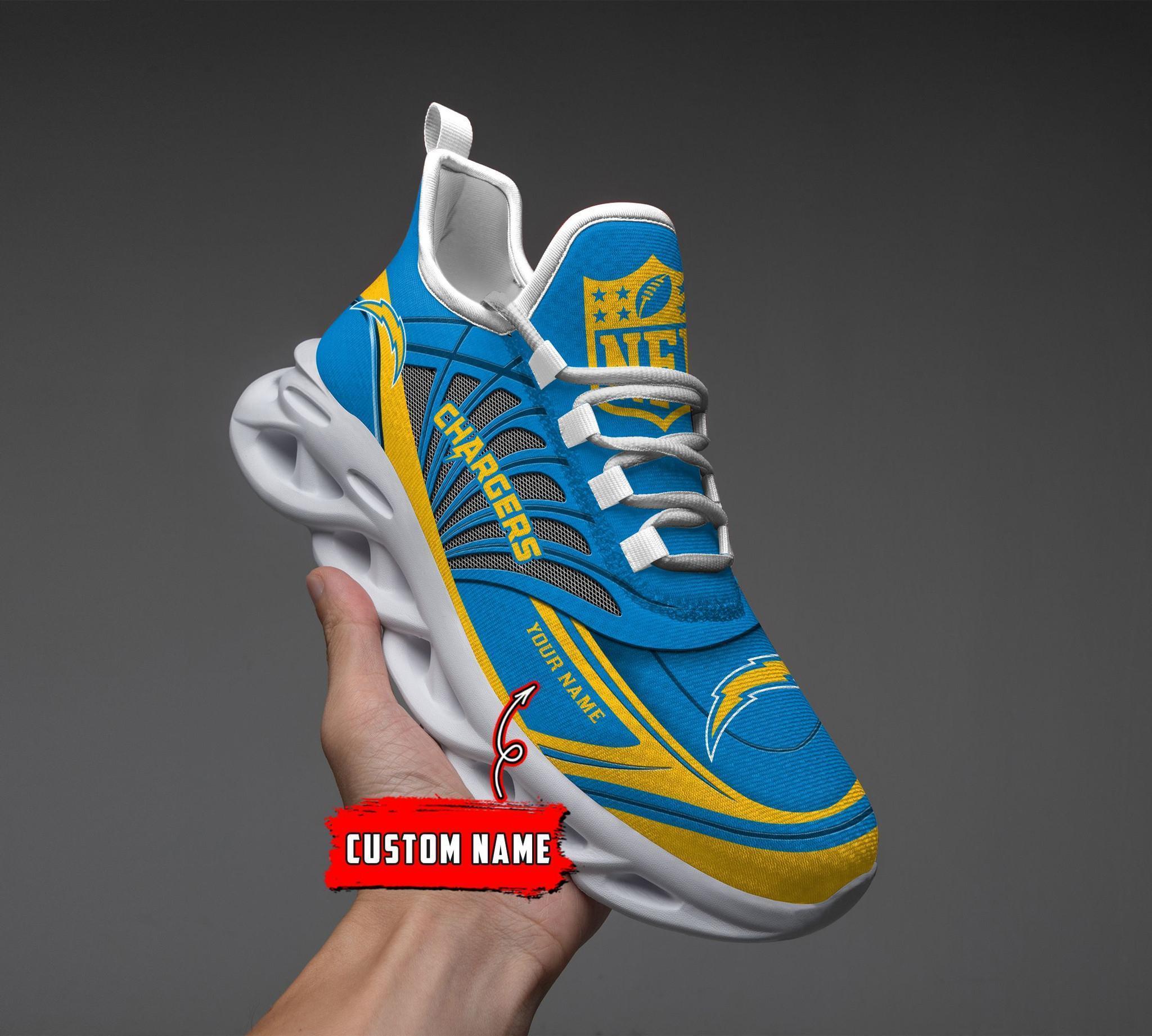 Los Angeles Chargers Black Max Soul Shoes 2026 Versions Custom Name 637