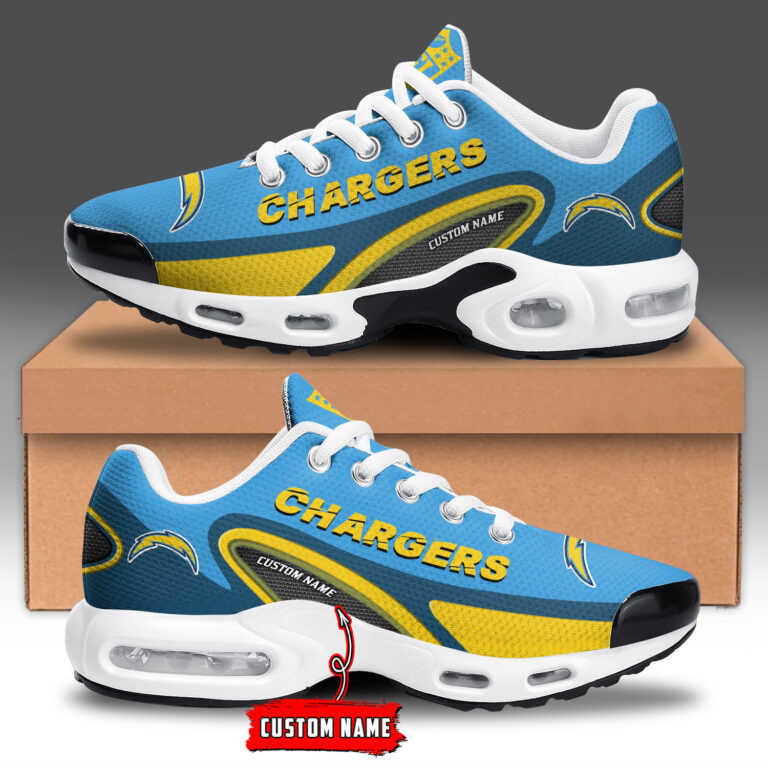 los angeles chargers personalized name team logo mix colors oval line tn air max shoes air cushion sneakers 1505 kss0q