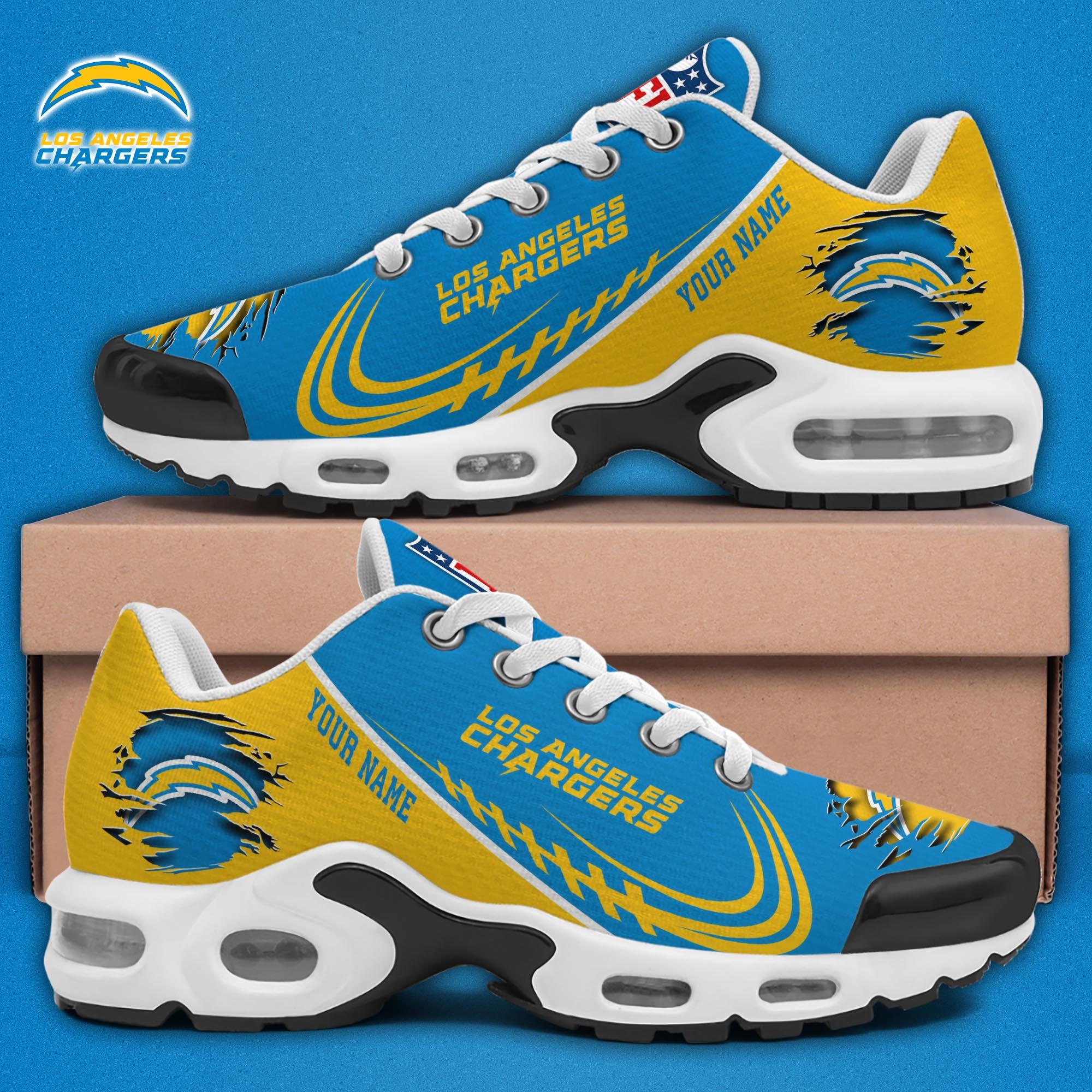 Los Angeles Chargers TN Shoes 2026 Version Custom Name 