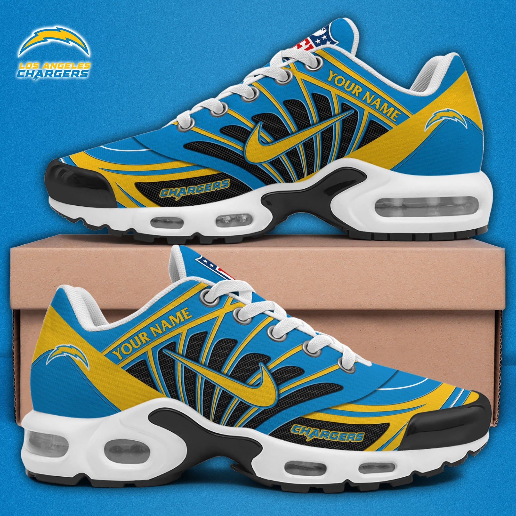 Los Angeles Chargers TN Shoes 2026 Versions Custom Your Name 921