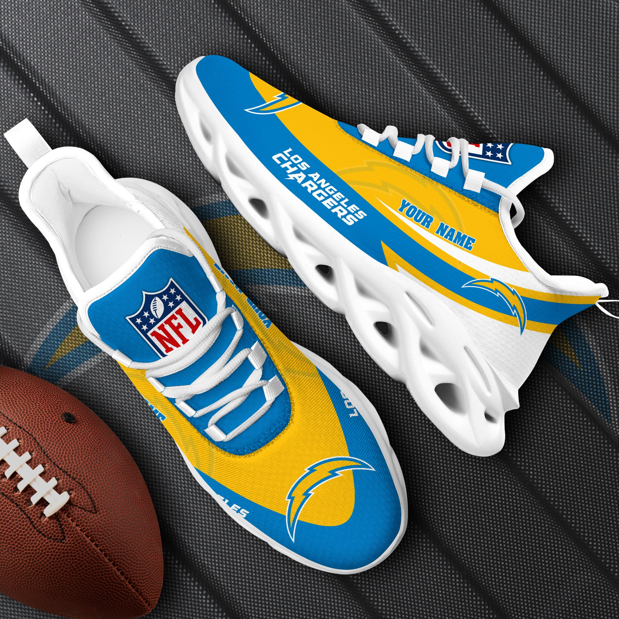 los angeles chargers white max soul shoes 2026 versions custom your name sports gift for fan sport gifts ph410 9720 kpkjd