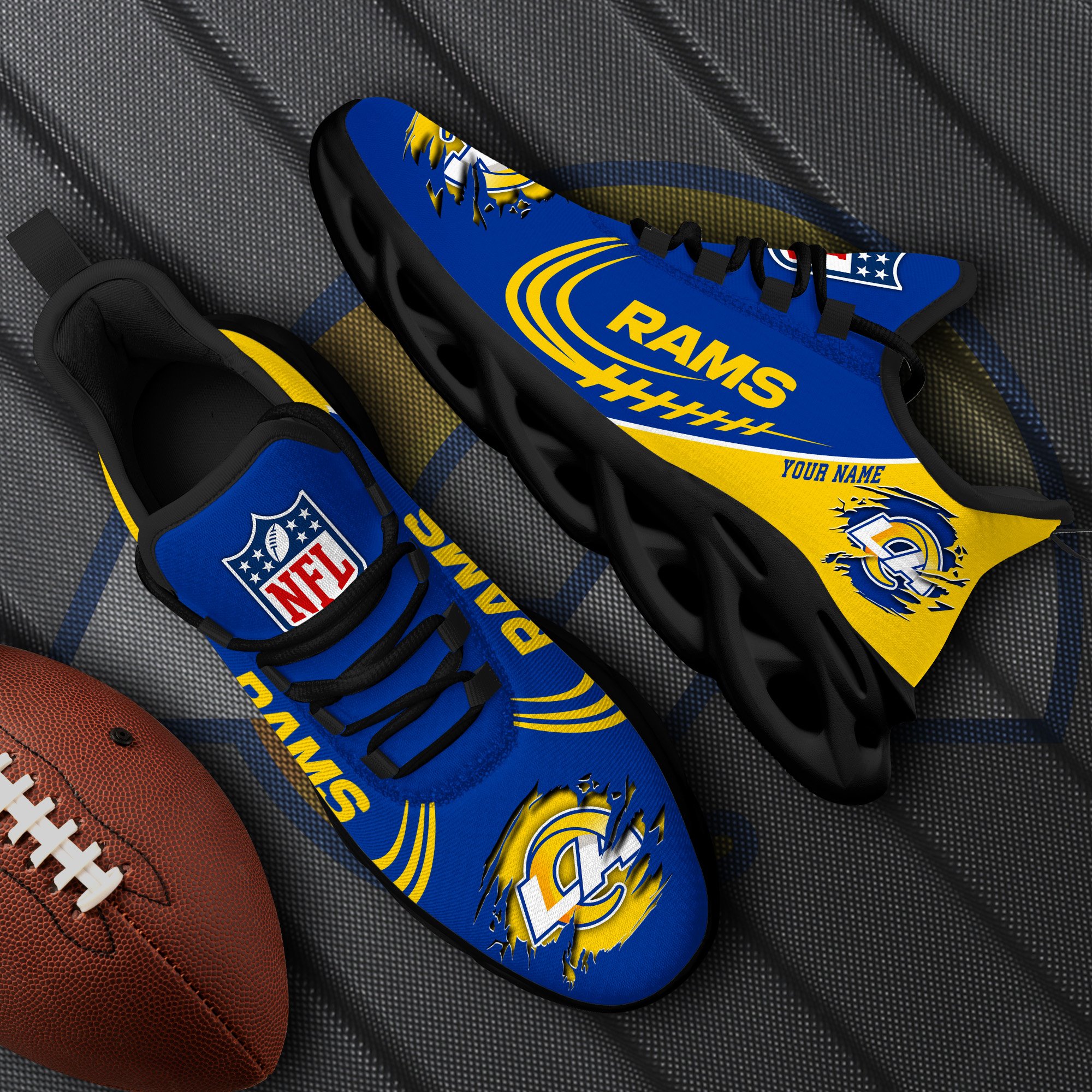 los angeles rams black max soul shoes 2026 versions custom name 003 8432 s1f97
