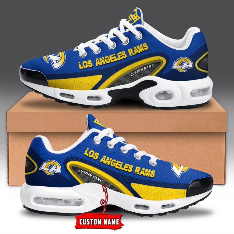 los angeles rams personalized name team logo mix colors oval line tn air max shoes air cushion sneakers 6560