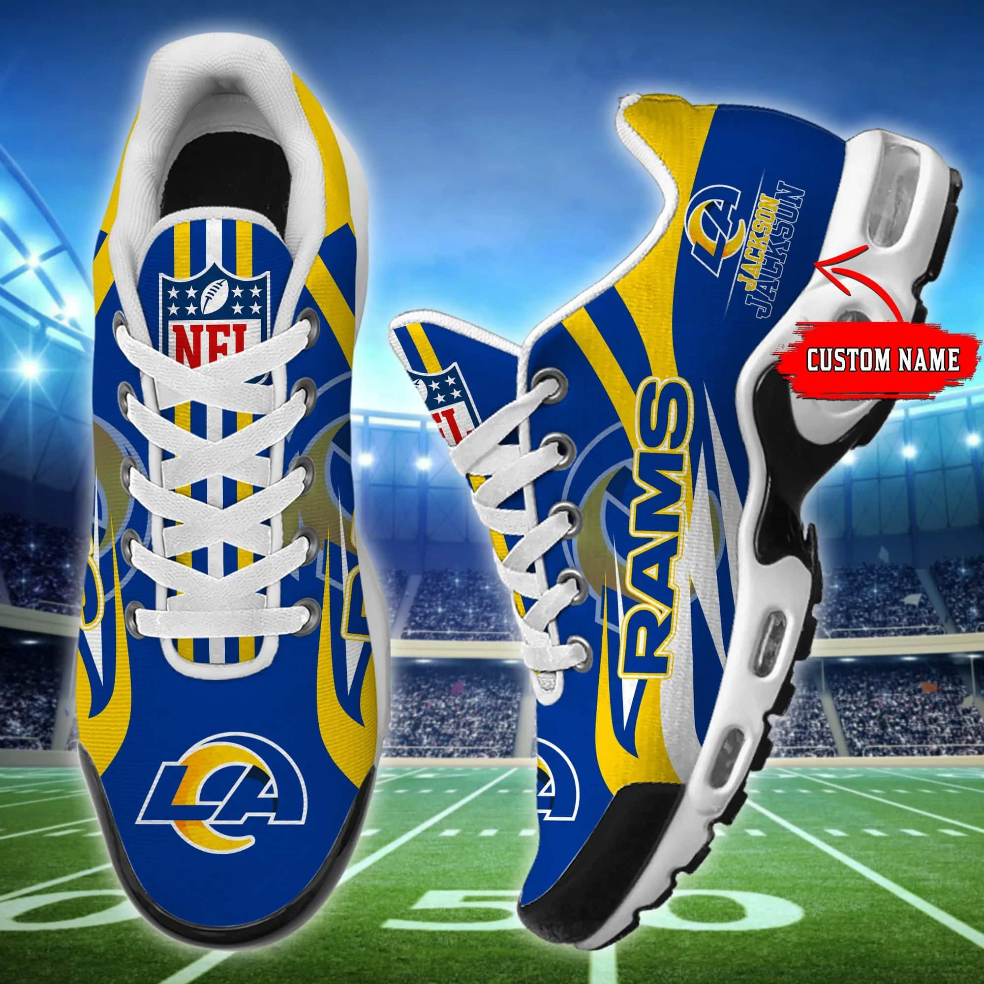 los angeles rams personalized plus air max sneaker shoes 3510 l2ik4