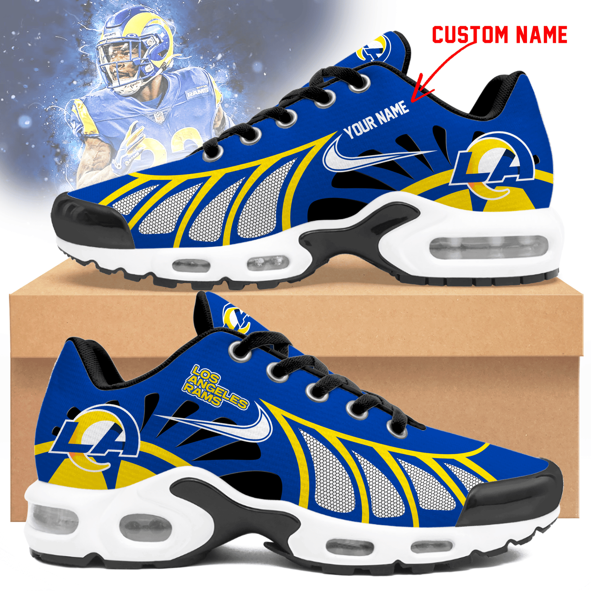 LOS ANGELES RAMS UNISEX AIR MAX PLUS SNEAKERS