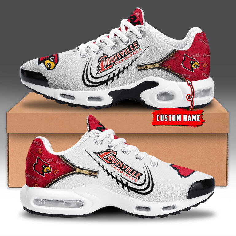 Louisville Cardinals Personalized Name Team Logo Mix Colors Zipped Line TN Shoes Air Cushion Sneakers