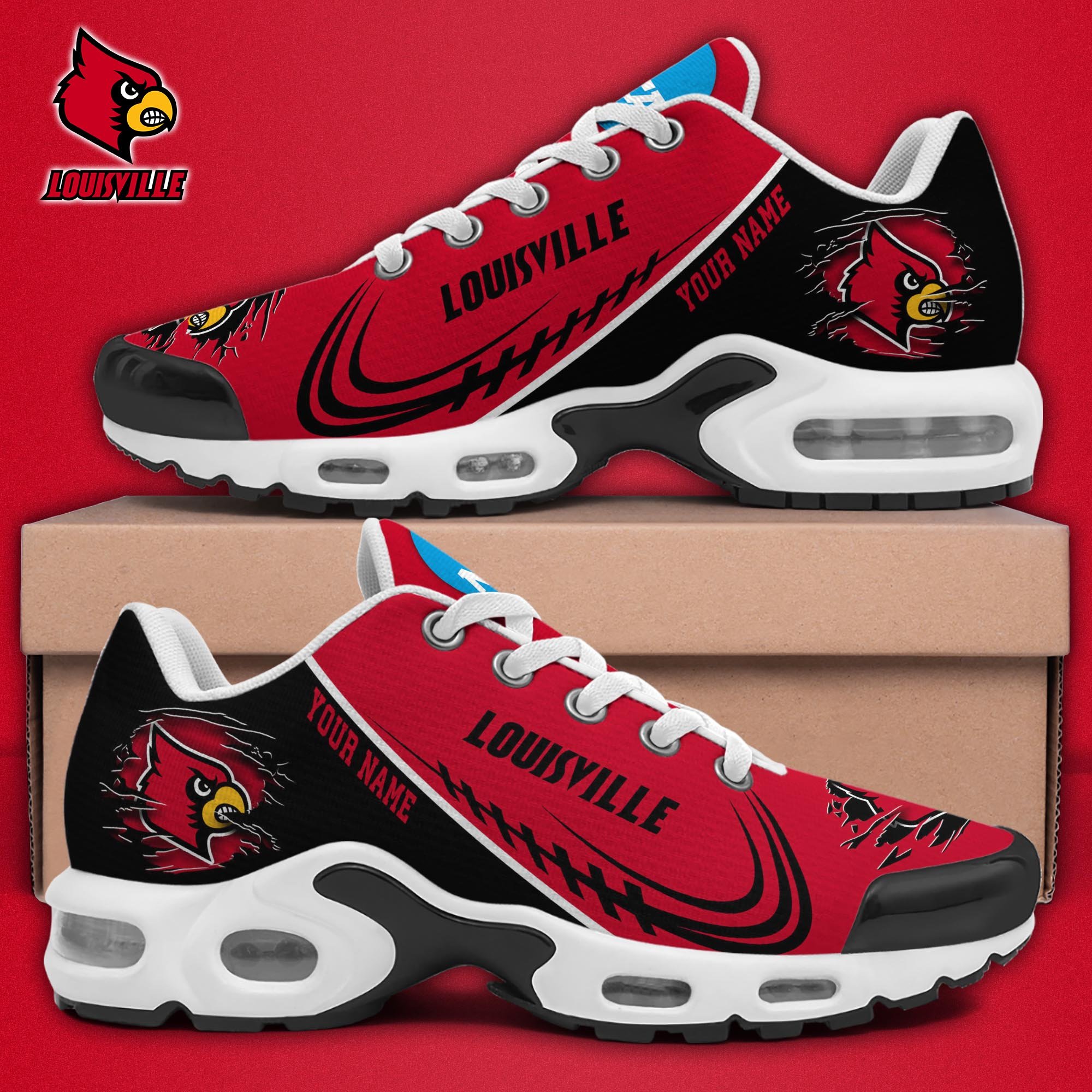 Louisville Cardinals TN Shoes 2026 Version Custom Name 